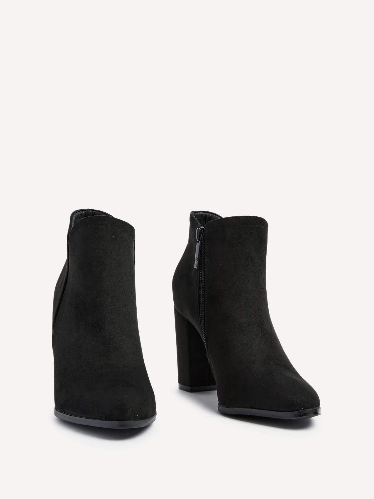 Freda Black Blocked Heeled Ankle Boots - Image 3