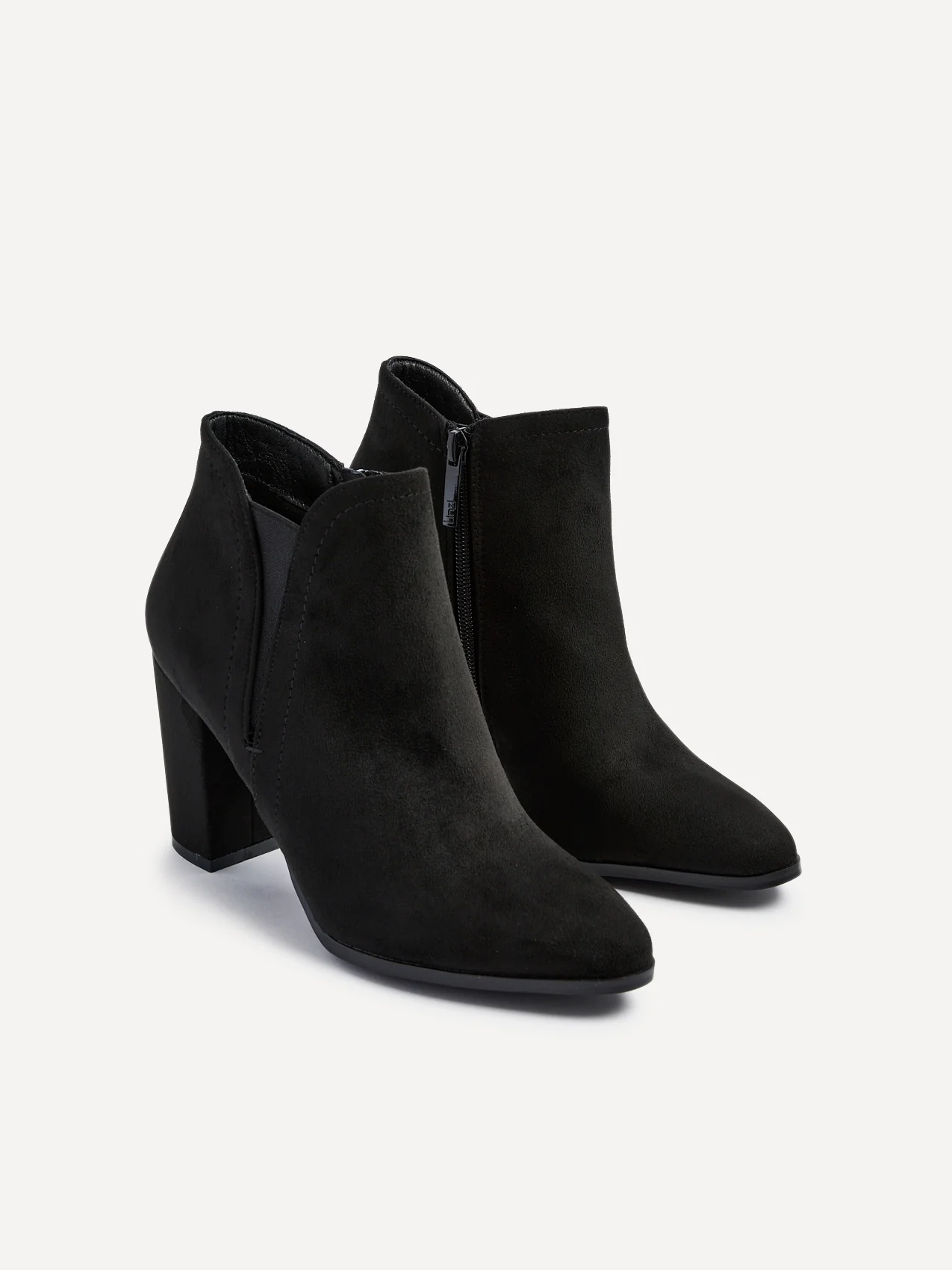 Freda Black Blocked Heeled Ankle Boots - Image 4