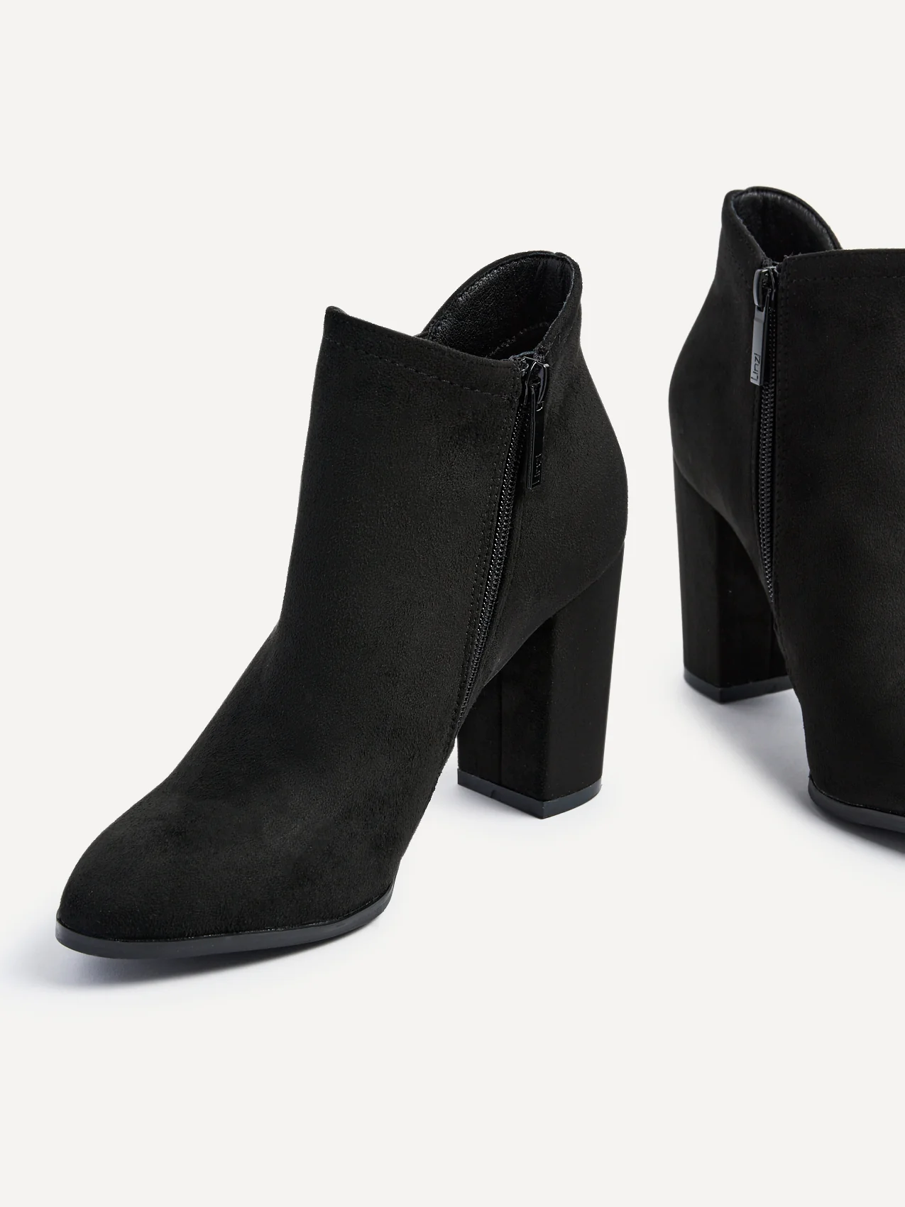 Freda Black Blocked Heeled Ankle Boots - Image 5