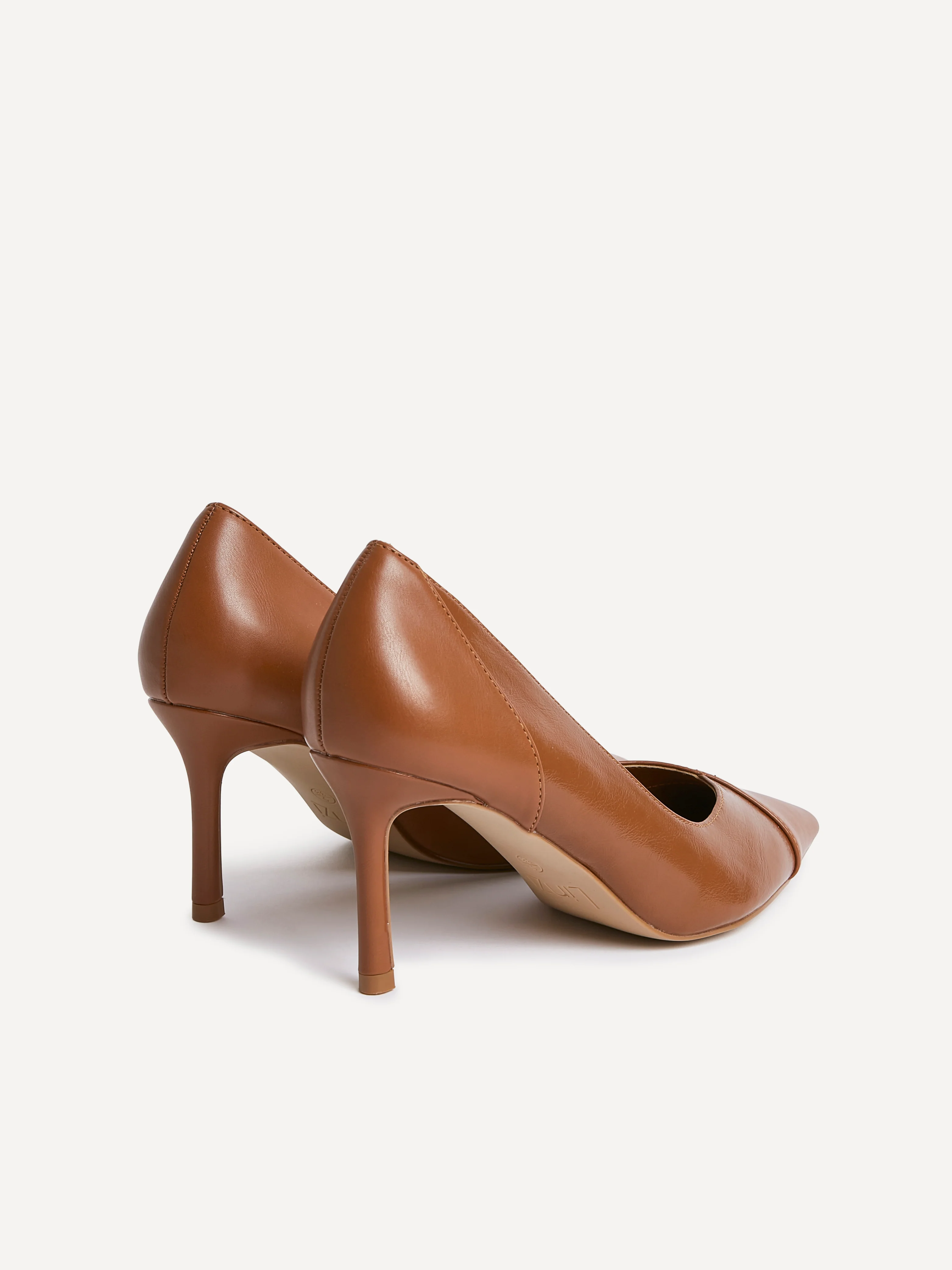 Gaia Tan Faux Leather Two Tone Court Heel - Image 5
