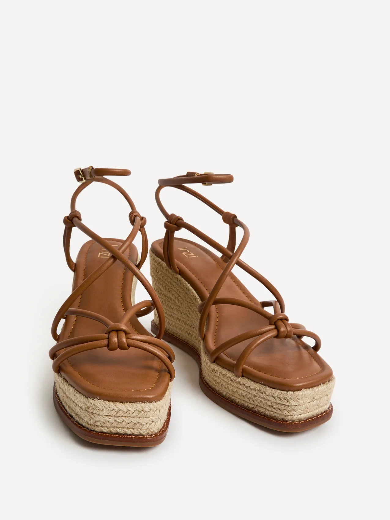 Gazed Tan Wedge Sandals - Image 3