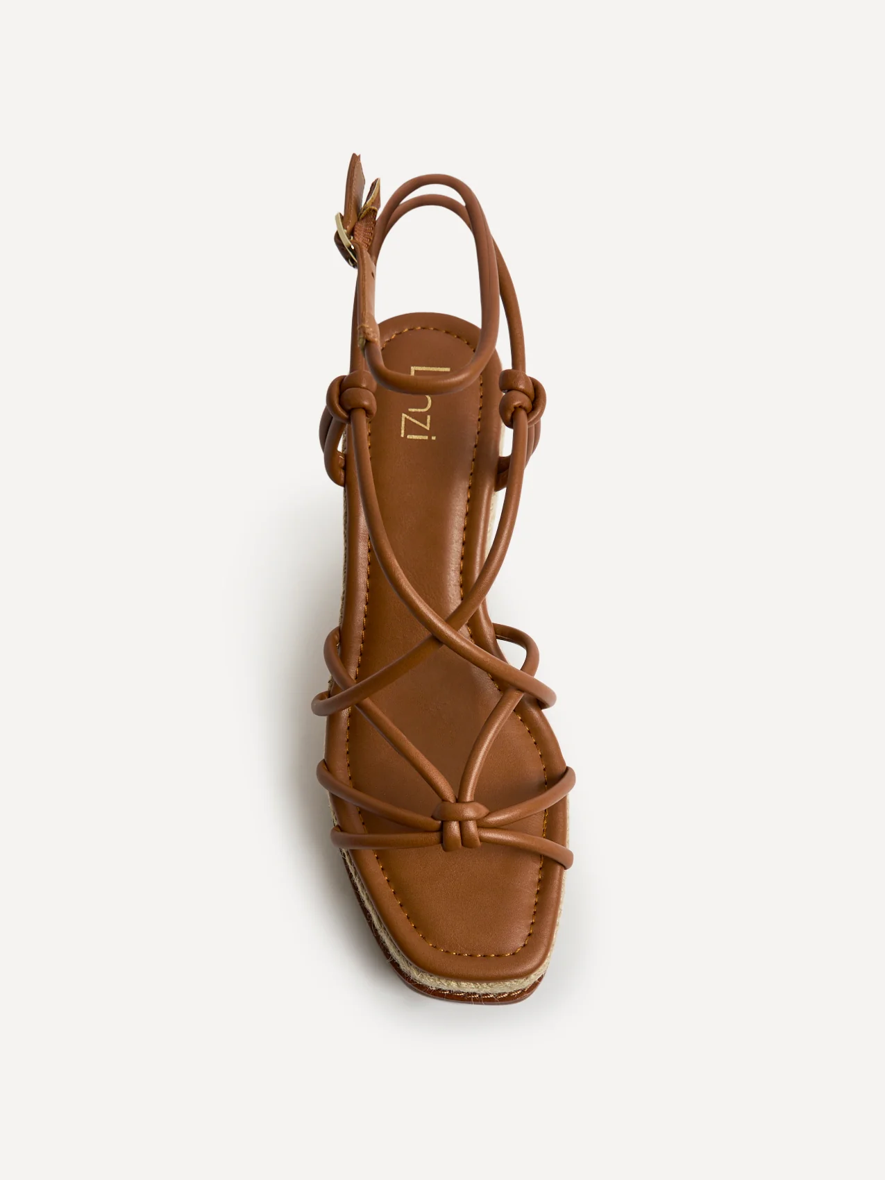 Gazed Tan Wedge Sandals - Image 4