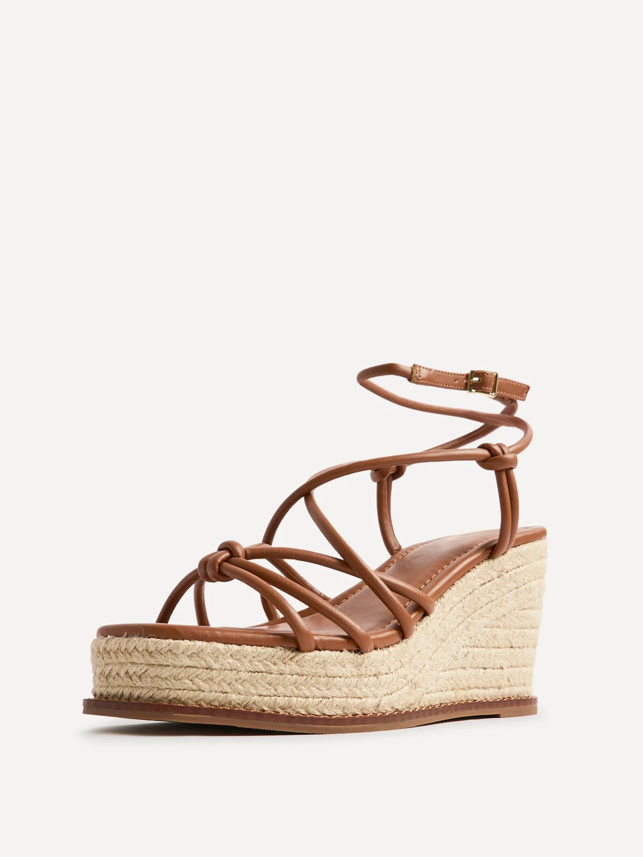 Gazed Tan Wedge Sandals - Image 5