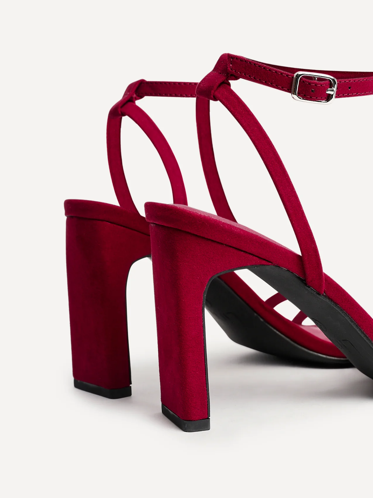 Gesture Red Faux Suede Heeled Sandals - Image 5