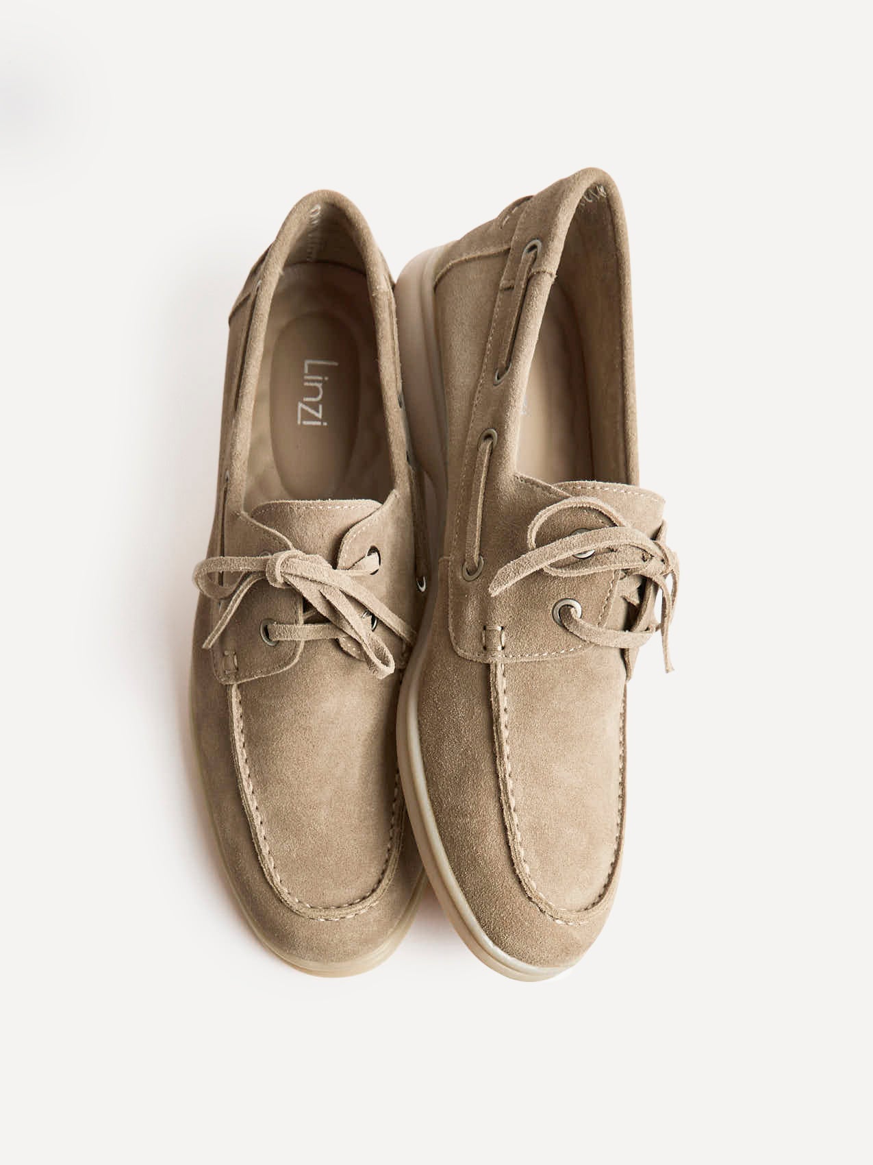 Gianni Mens Taupe Suede Leather Boat Shoes - Image 4