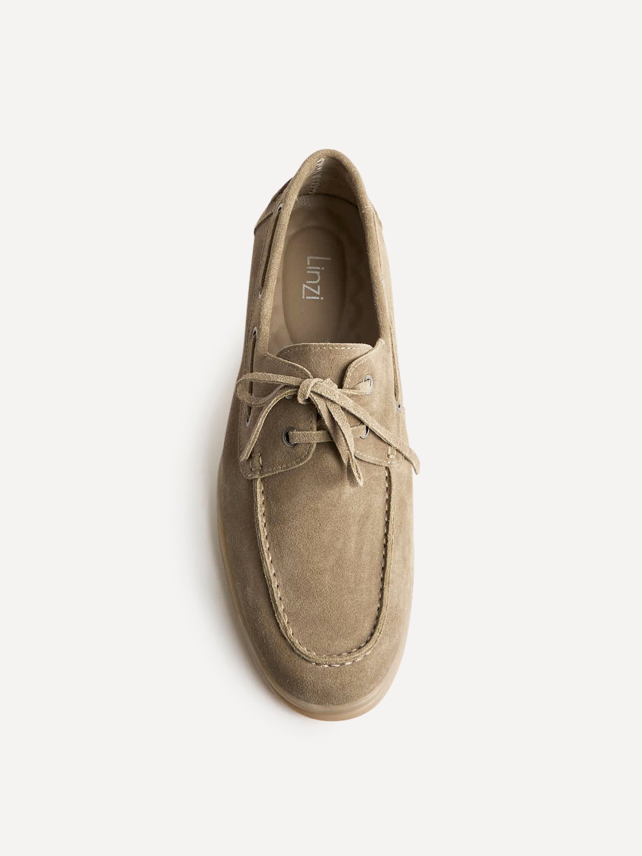 Gianni Mens Taupe Suede Leather Boat Shoes - Image 5
