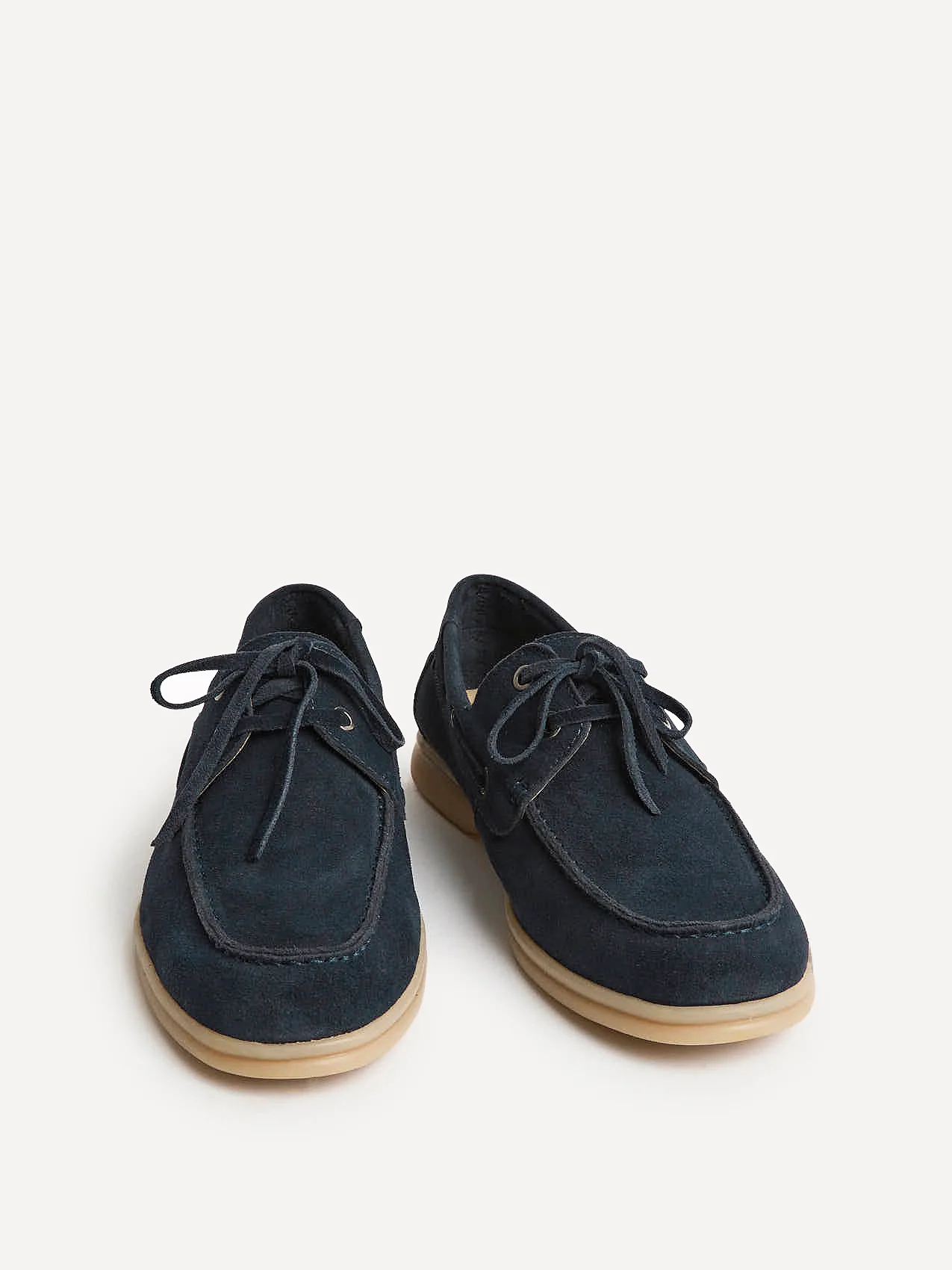 Gianni Mens Navy Suede Leather Boat Shoes - Image 3