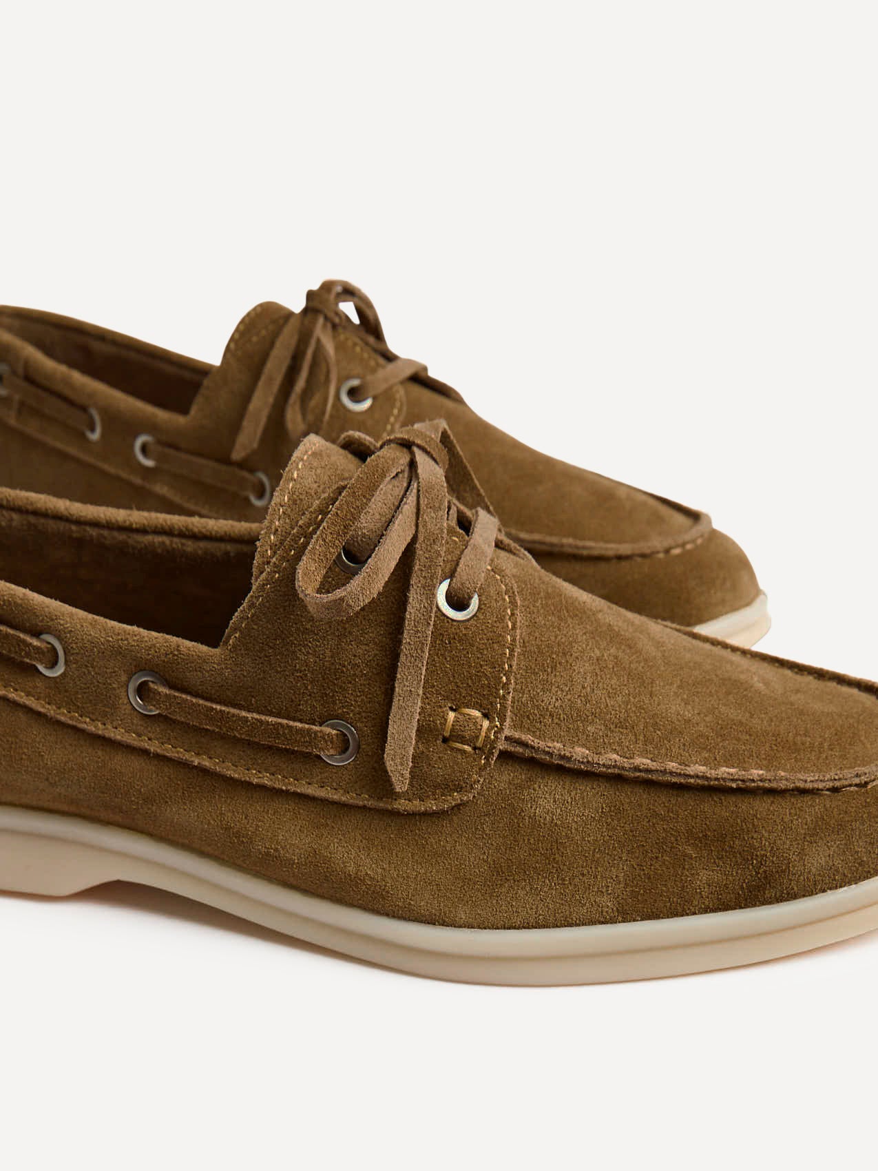 Gianni Mens Tan Suede Leather Boat Shoes - Image 5