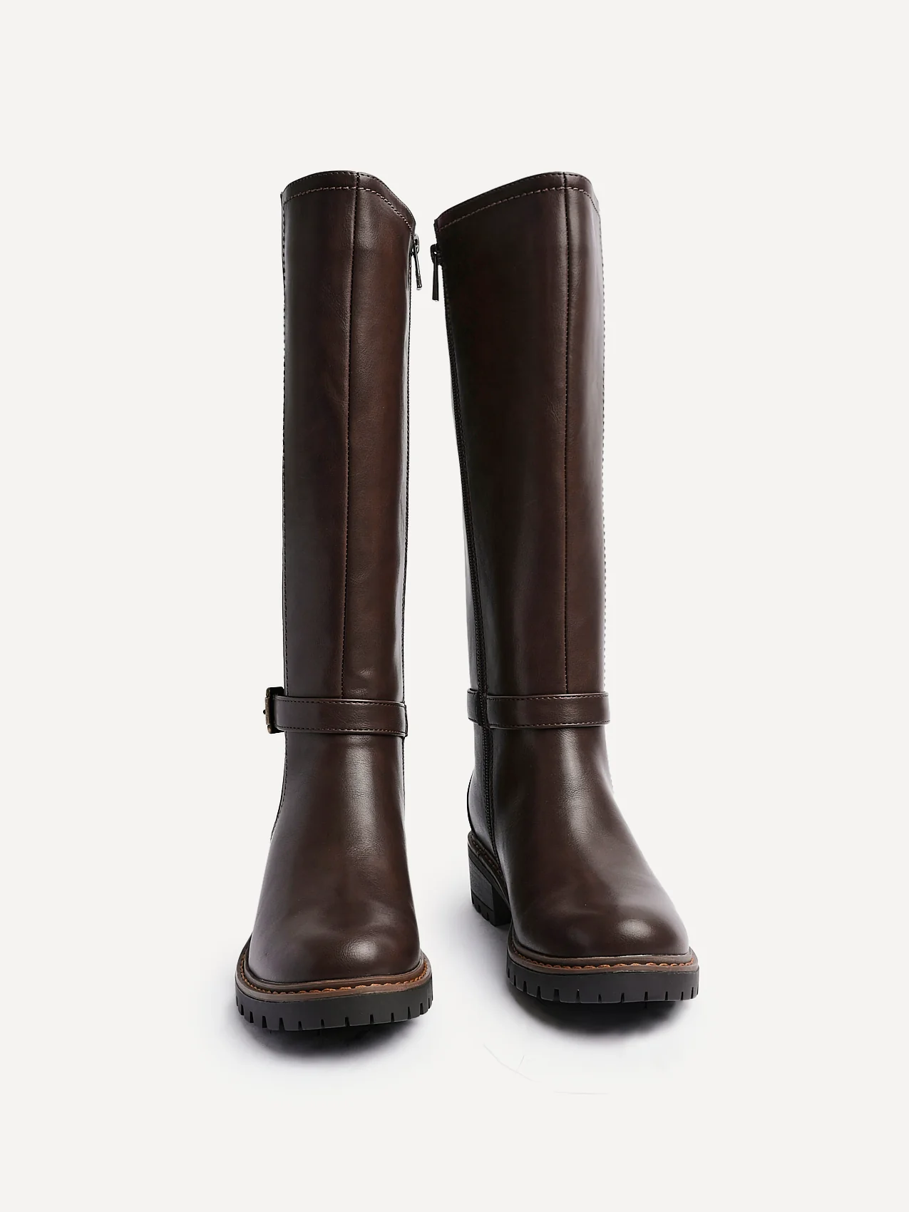 Gilded Brown Long Low Boots - Image 3