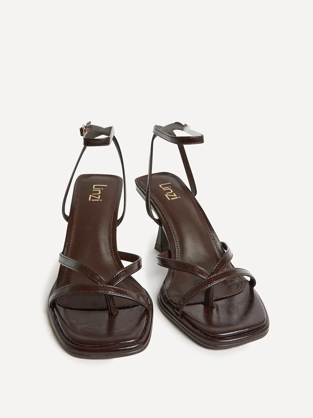 Glazed Brown Heeled Sandals - Image 3