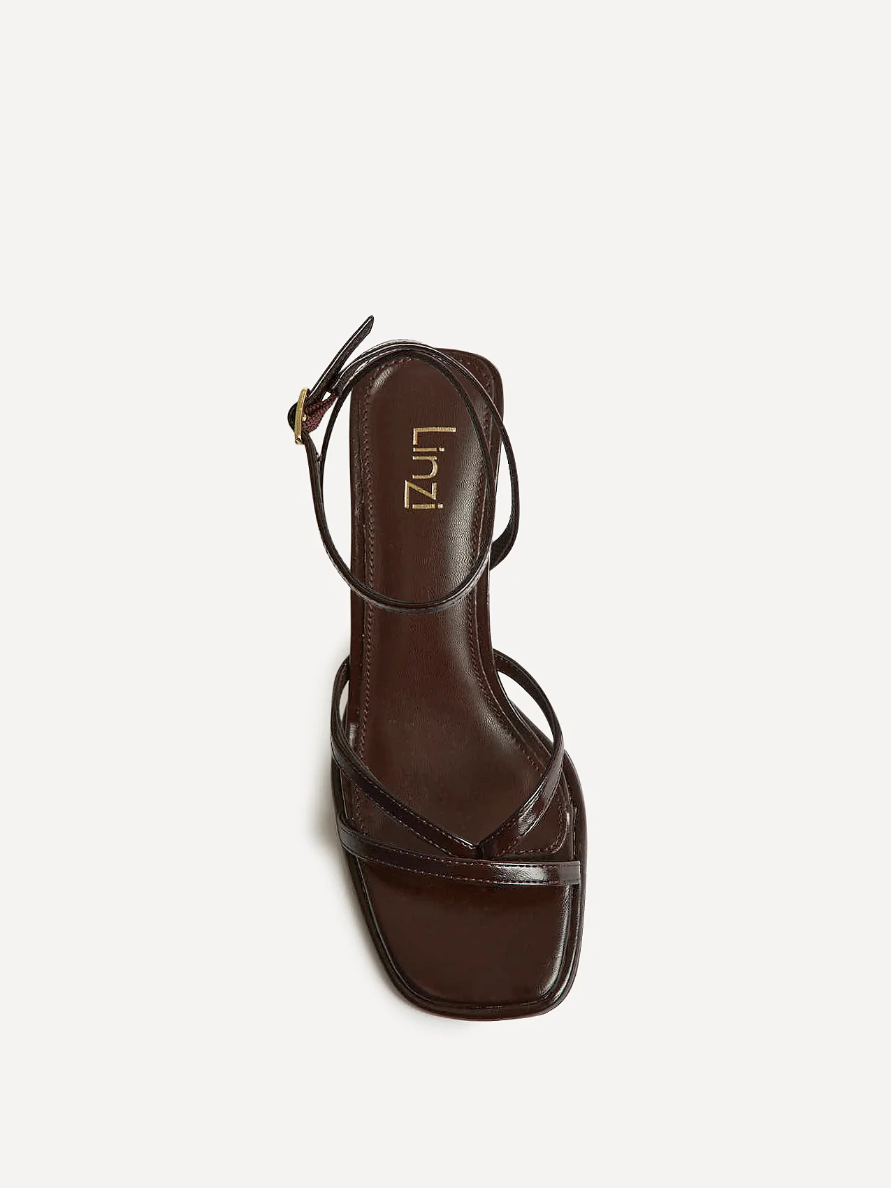 Glazed Brown Heeled Sandals - Image 4