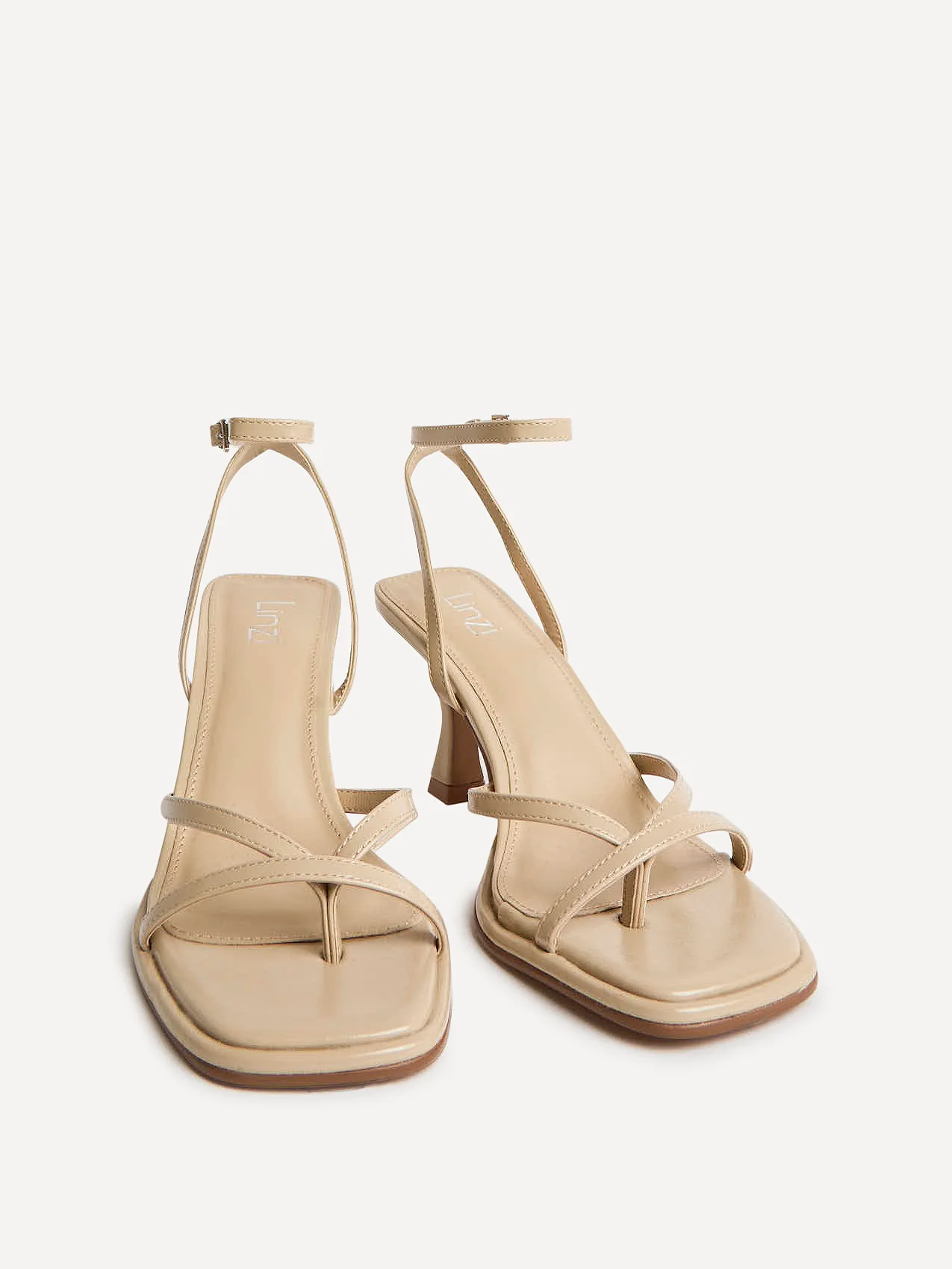 Glazed Nude Heeled Sandals - Image 3