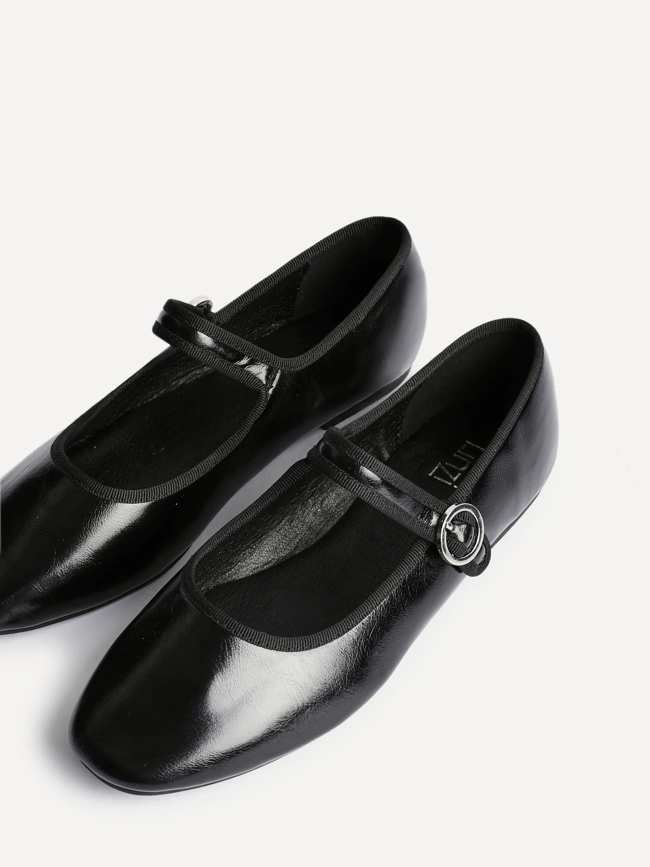 Graceful Black Faux Leather Ballet Pumps - Image 4