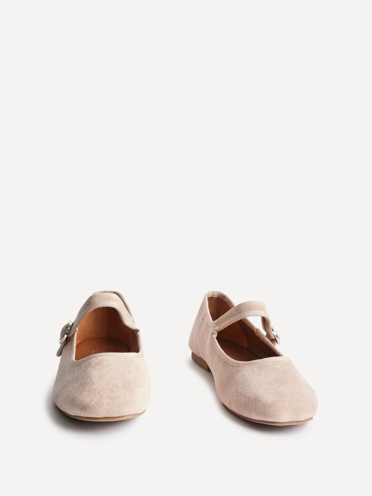 Graceful Nude Faux Suede Ballet Pumps - Image 3