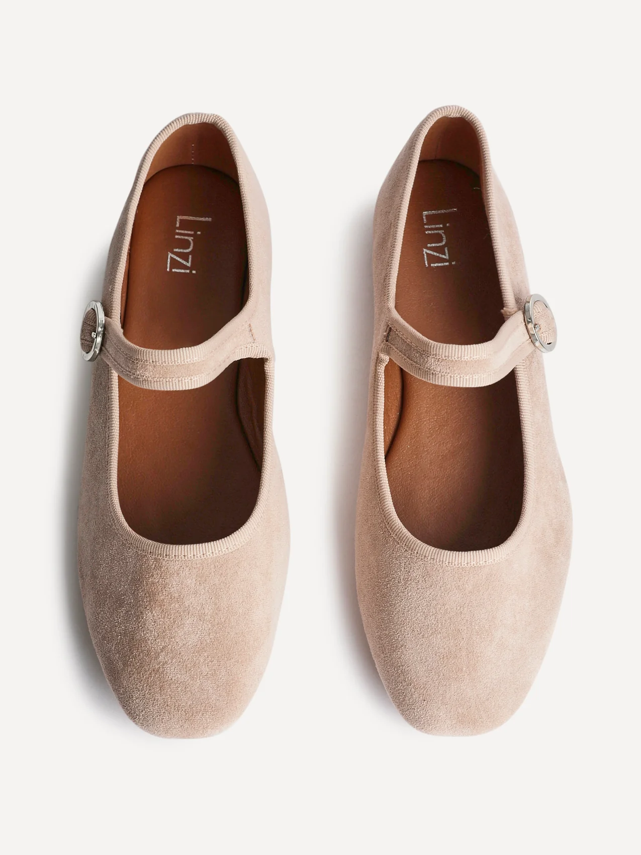 Graceful Nude Faux Suede Ballet Pumps - Image 4