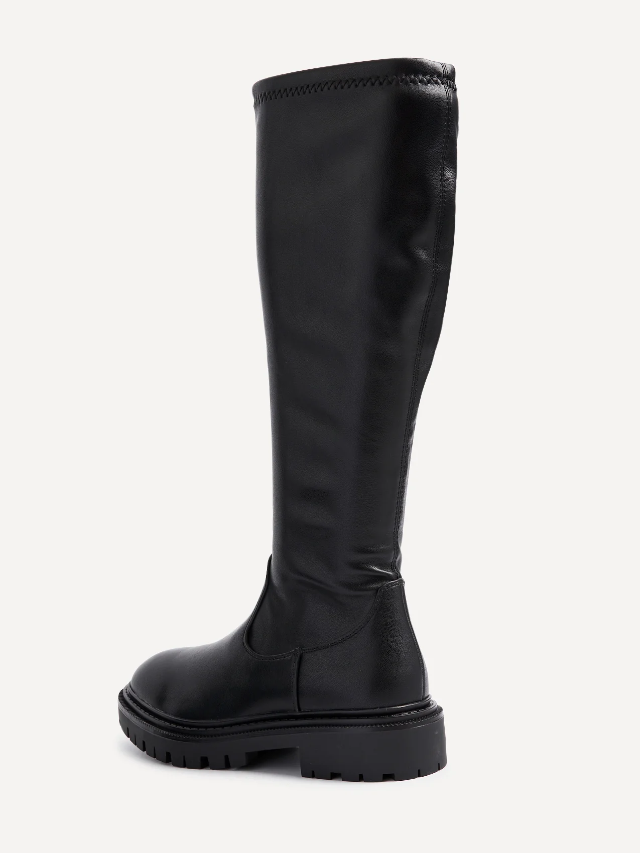 Hallie Black Faux Leather Long Boots - Image 5