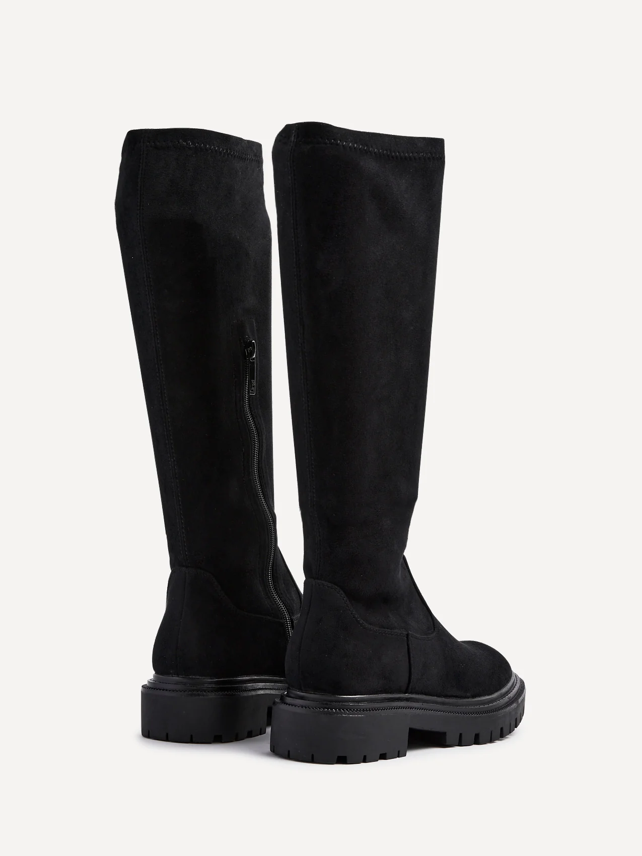 Hallie Black Faux Suede Long Boots - Image 5