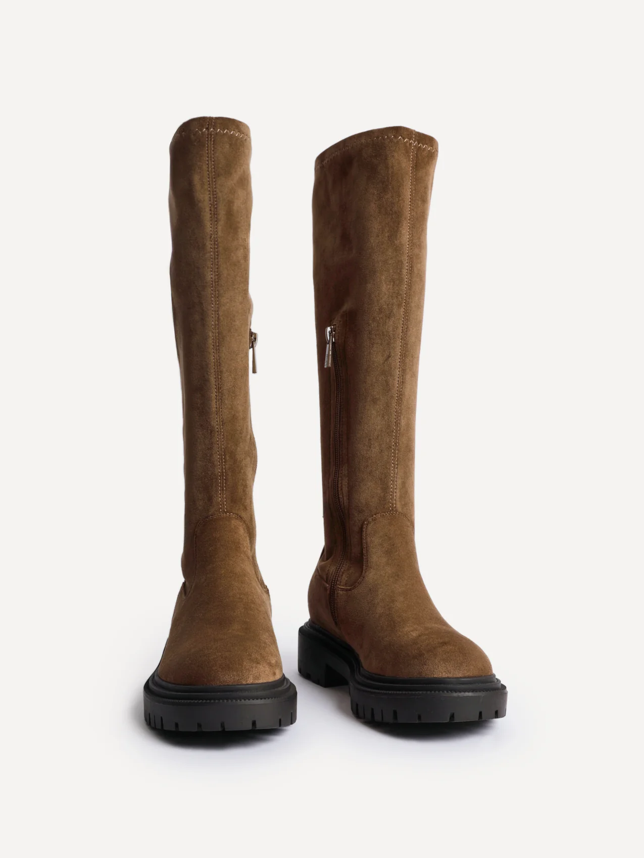 Hallie Tan Faux Suede Long Boots - Image 3