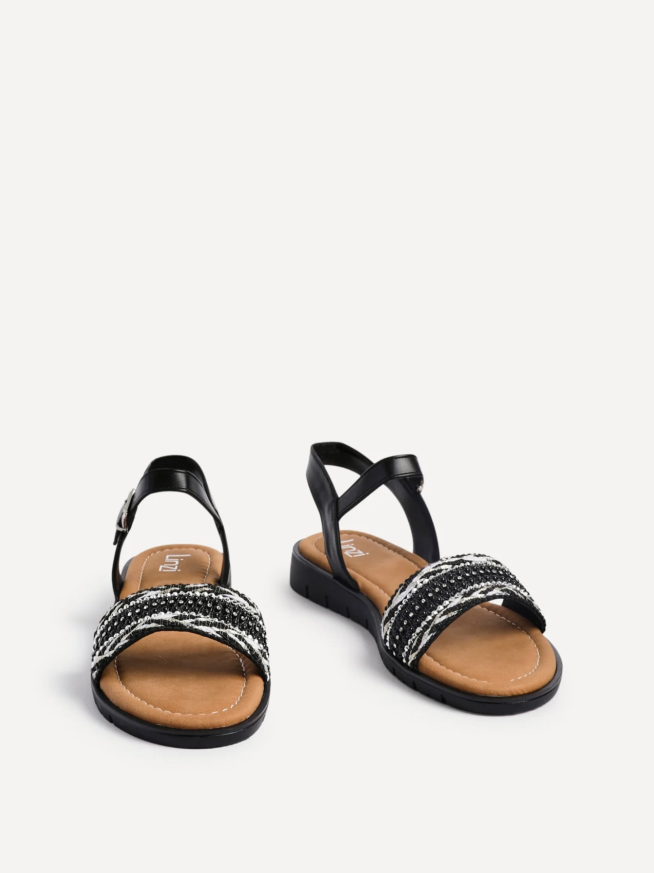 Halo Black Embellished Sandals - Image 3