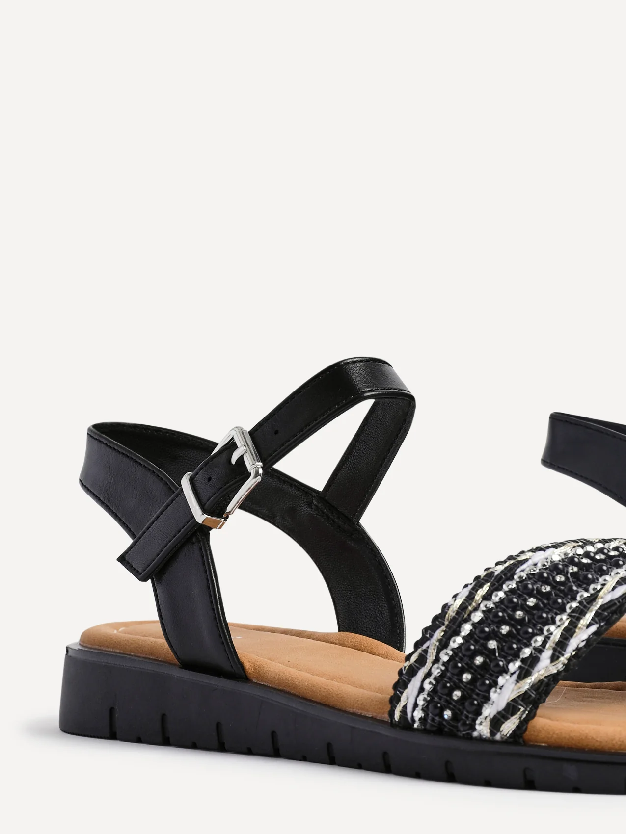 Halo Black Embellished Sandals - Image 4