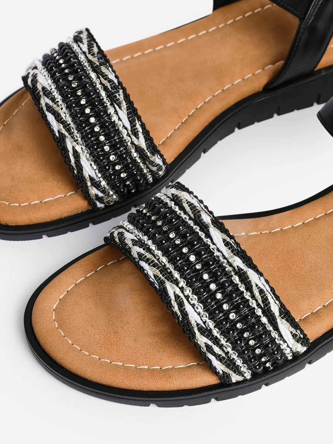 Halo Black Embellished Sandals - Image 5