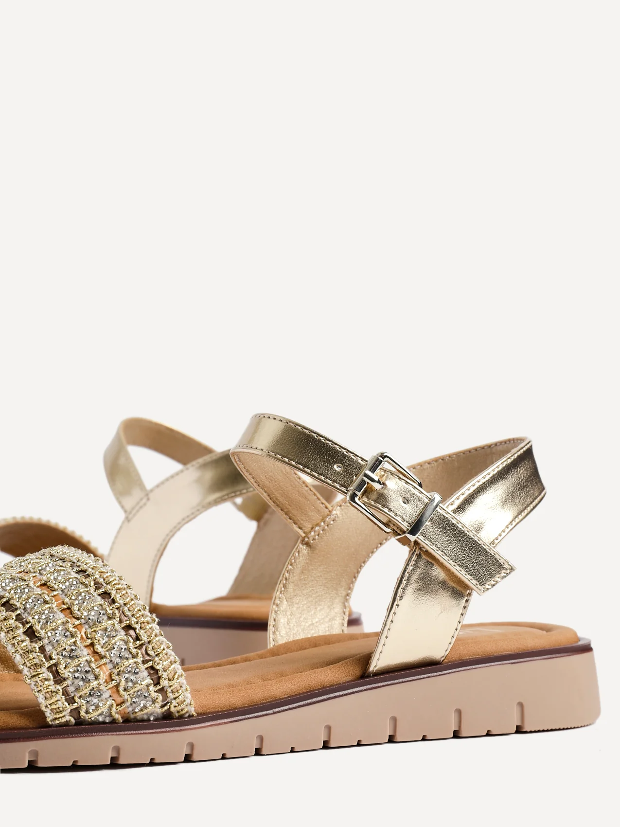 Halo Gold Embellished Sandals - Image 5