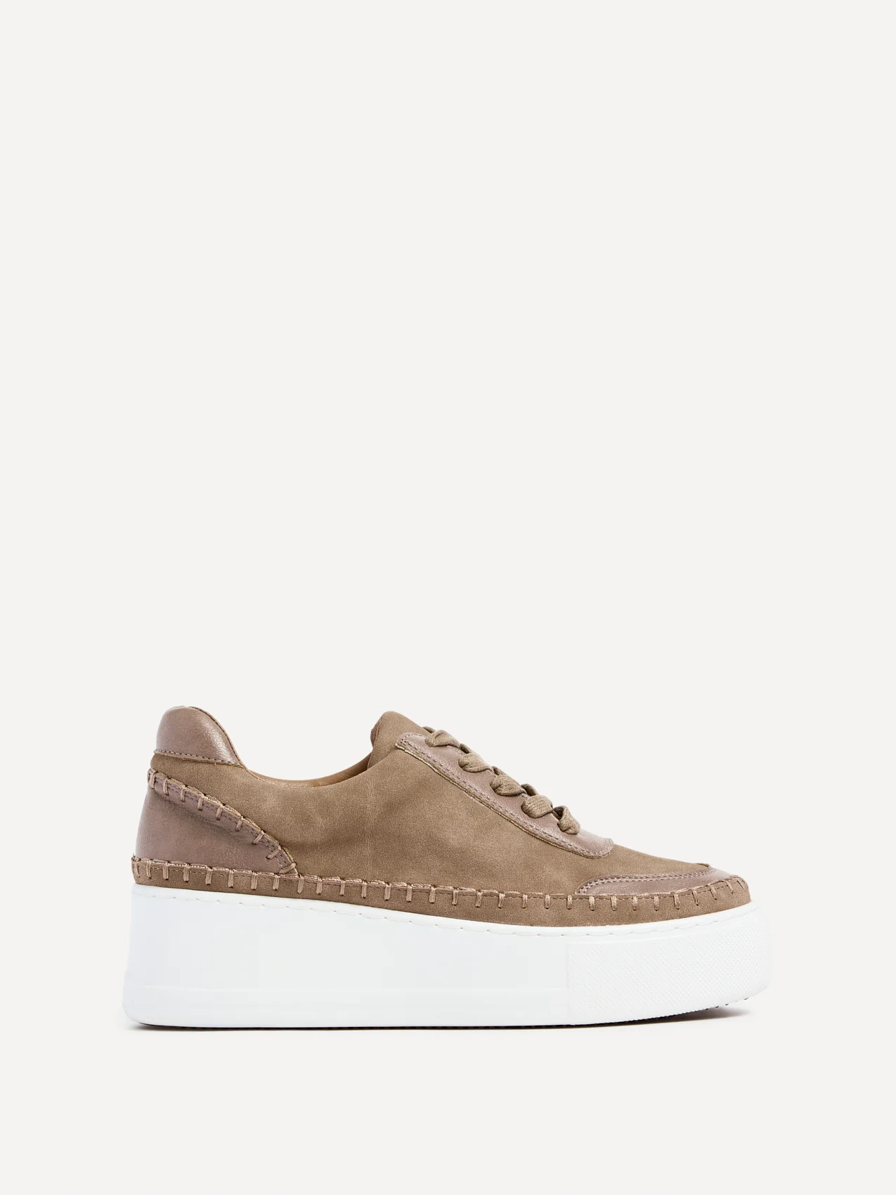 Harlem Mocha Faux Suede and Leather Platform Trainer - Image 2