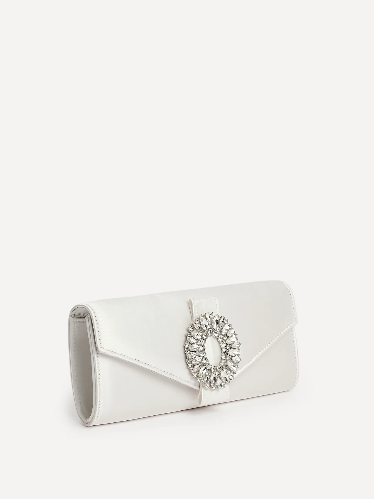 Heaven Bridal Ivory Satin Clutch Bag - Image 3