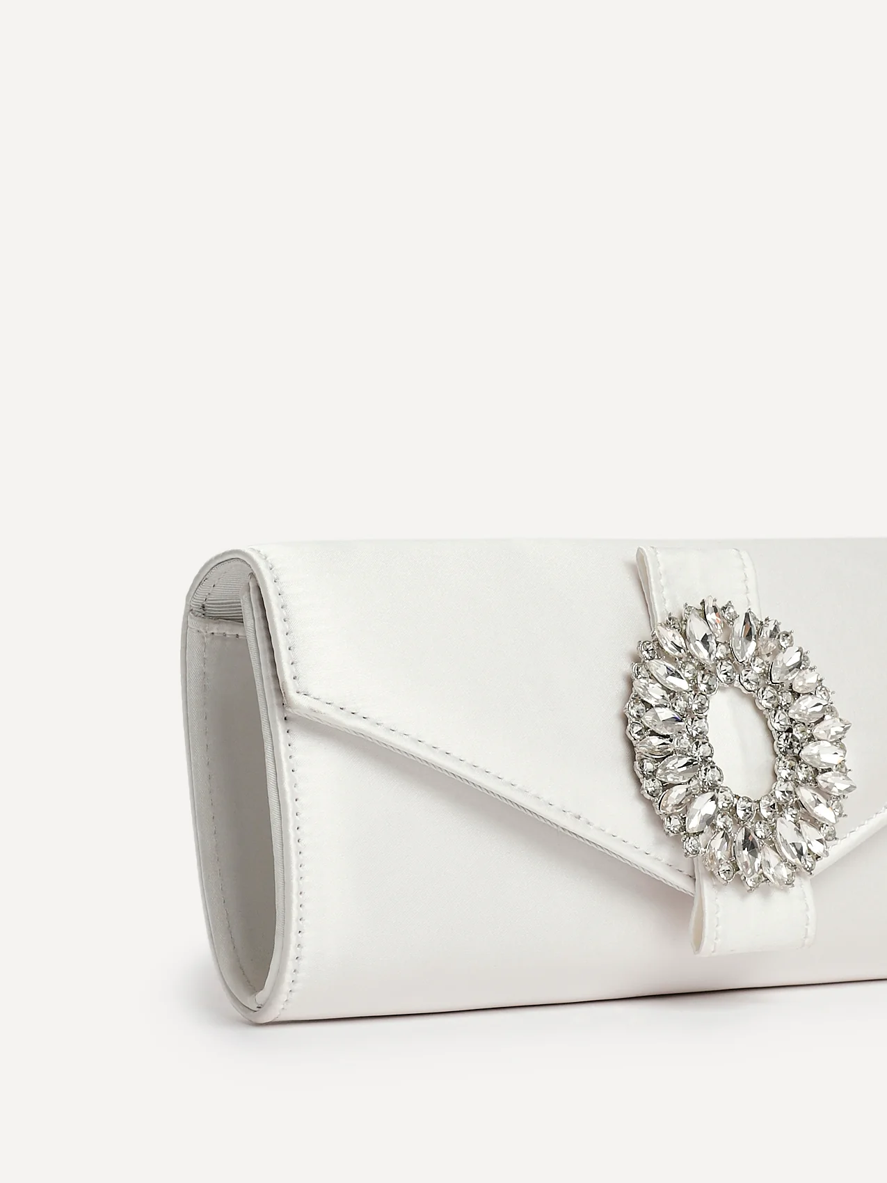 Heaven Bridal Ivory Satin Clutch Bag - Image 4