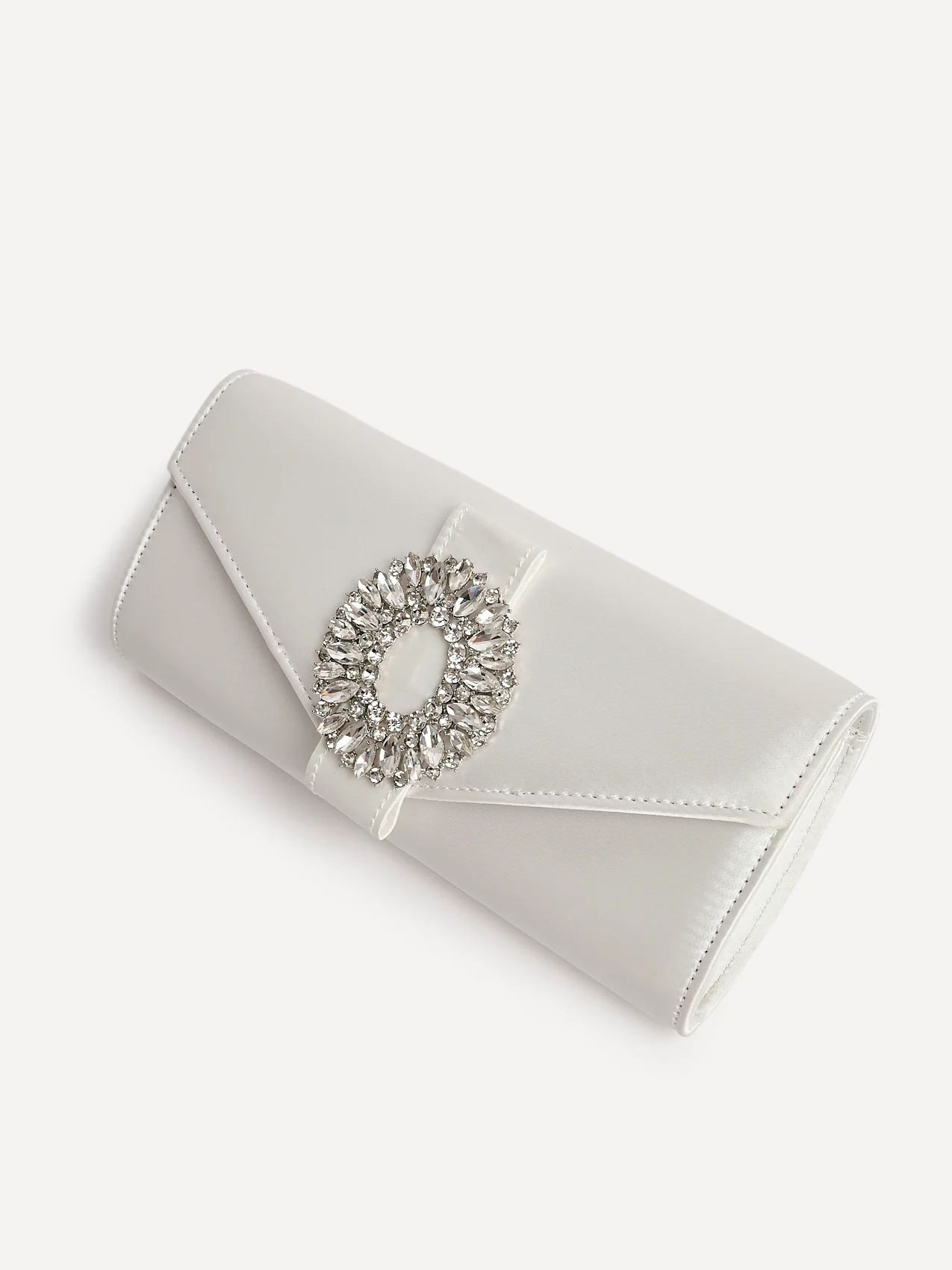 Heaven Bridal Ivory Satin Clutch Bag - Image 5