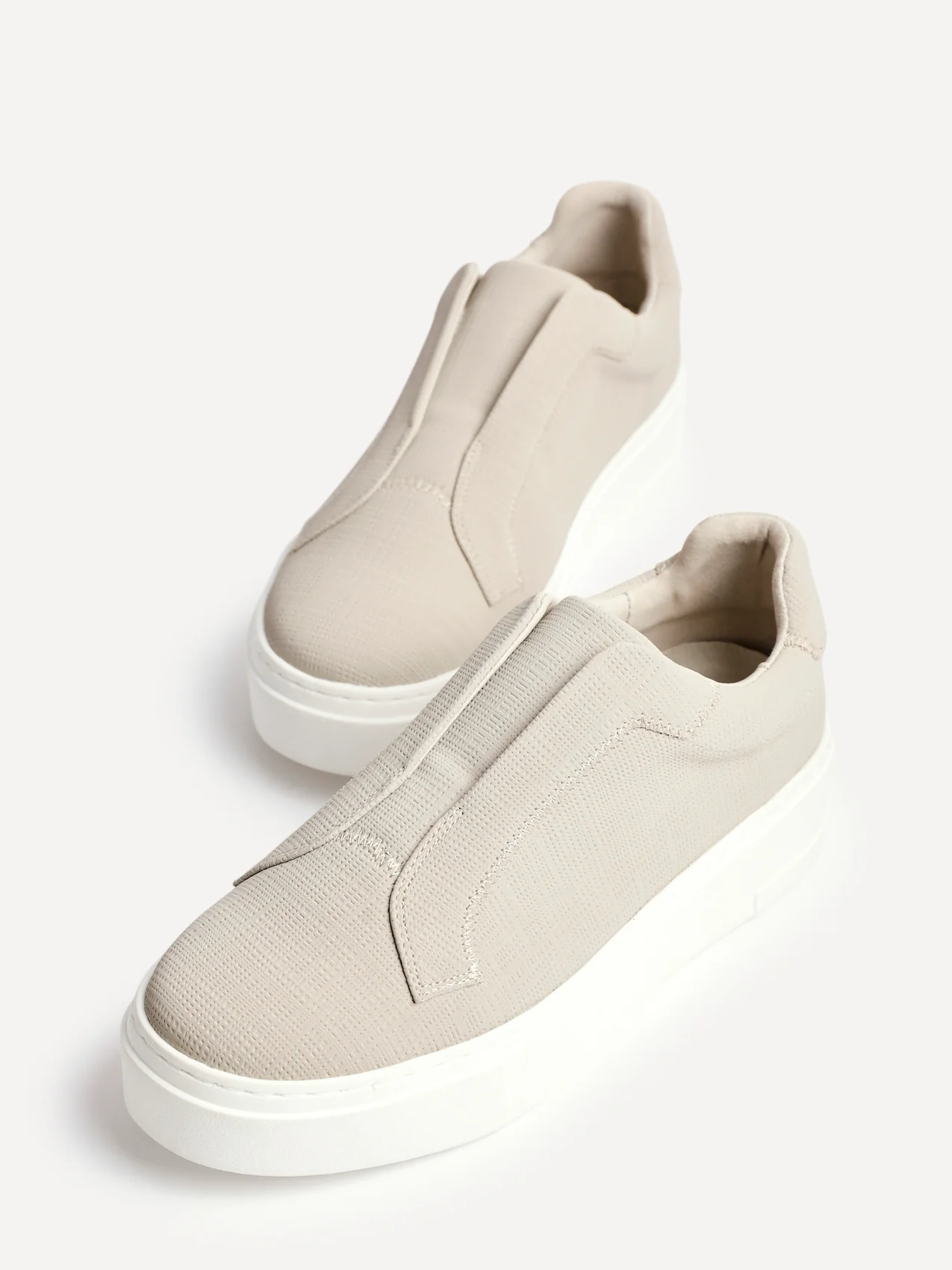 Henley Taupe Textured Platform Trainers - Image 4