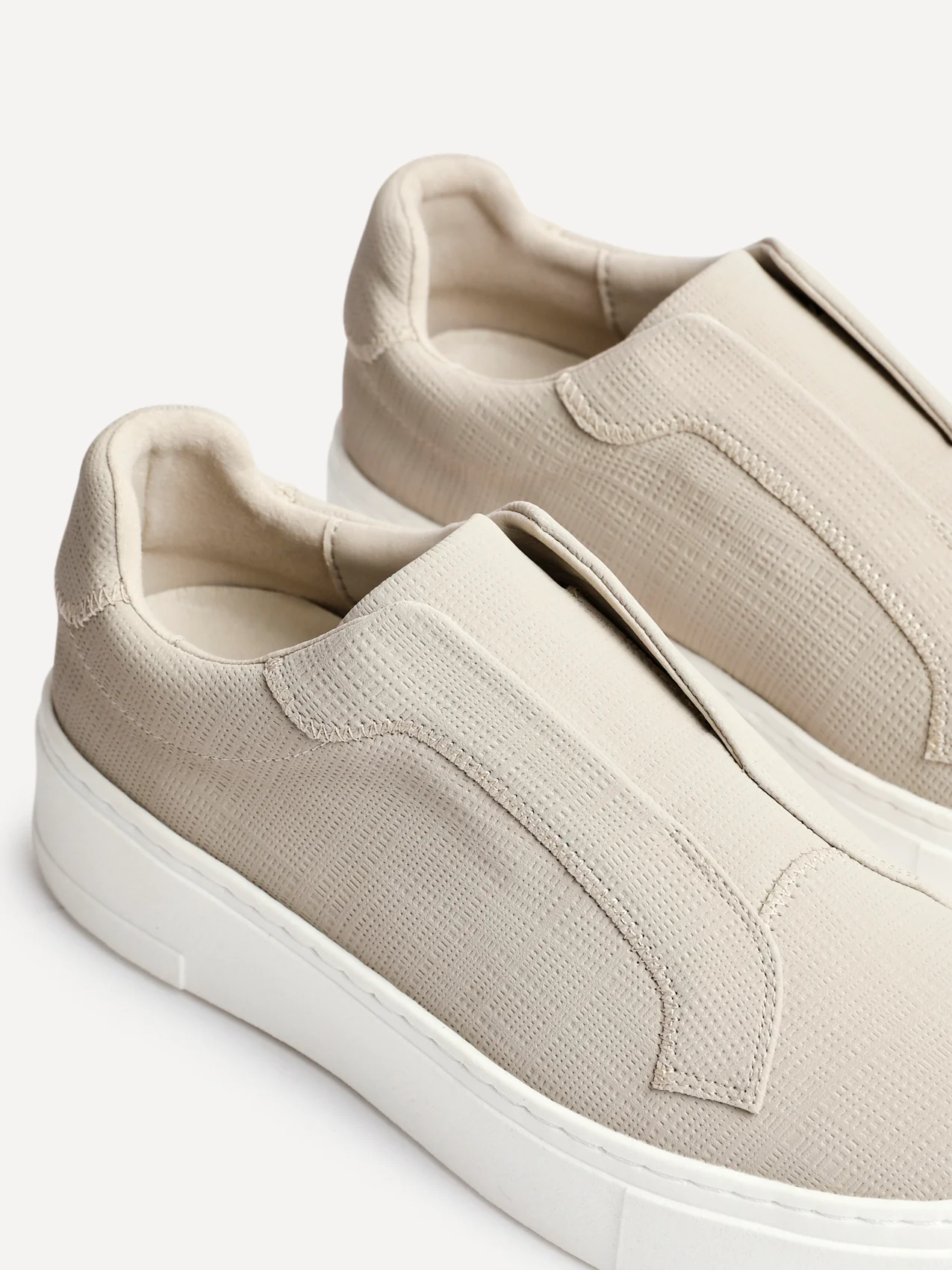 Henley Taupe Textured Platform Trainers - Image 5