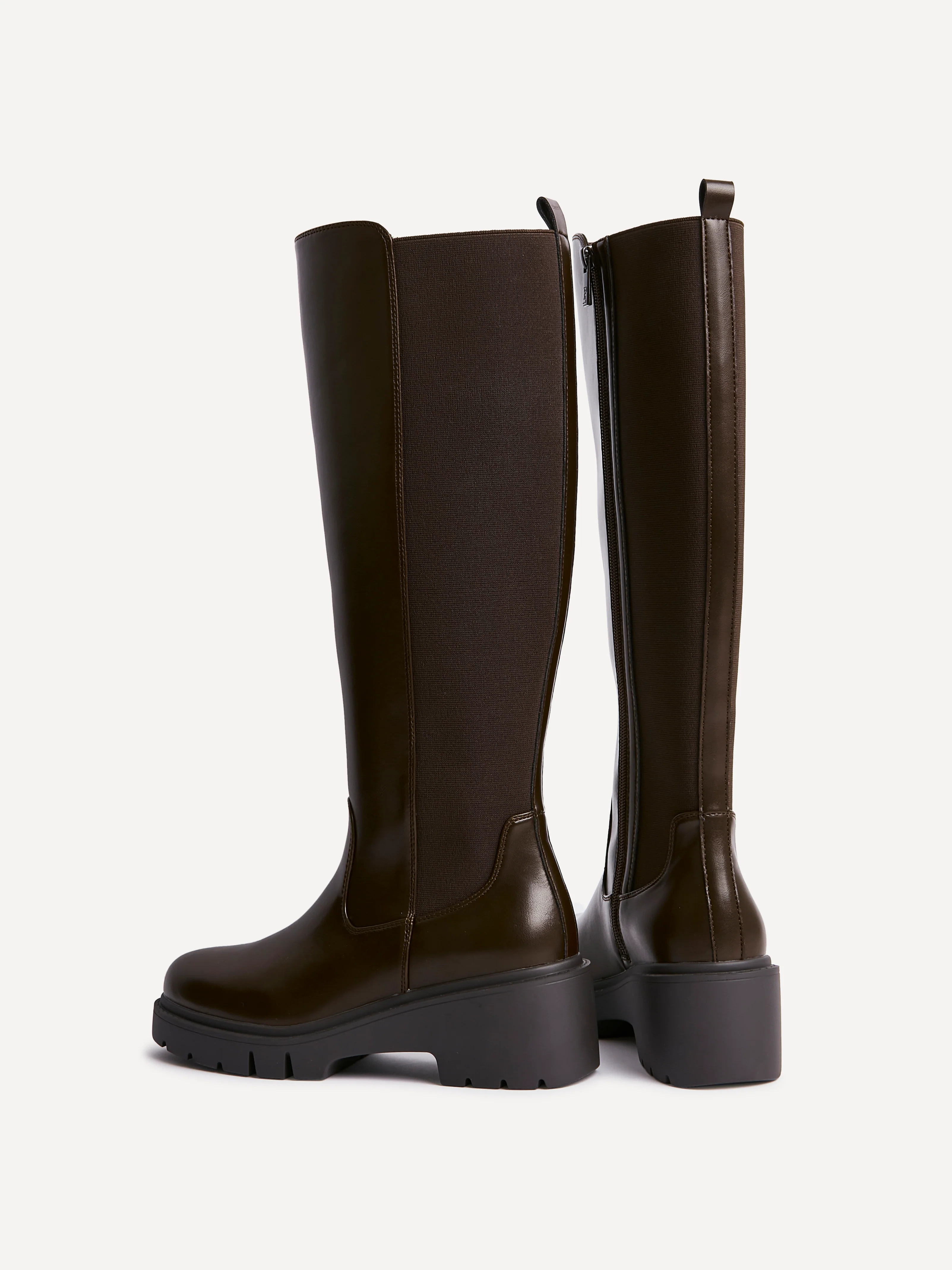 Hyland Brown Long Wedged Boots - Image 5
