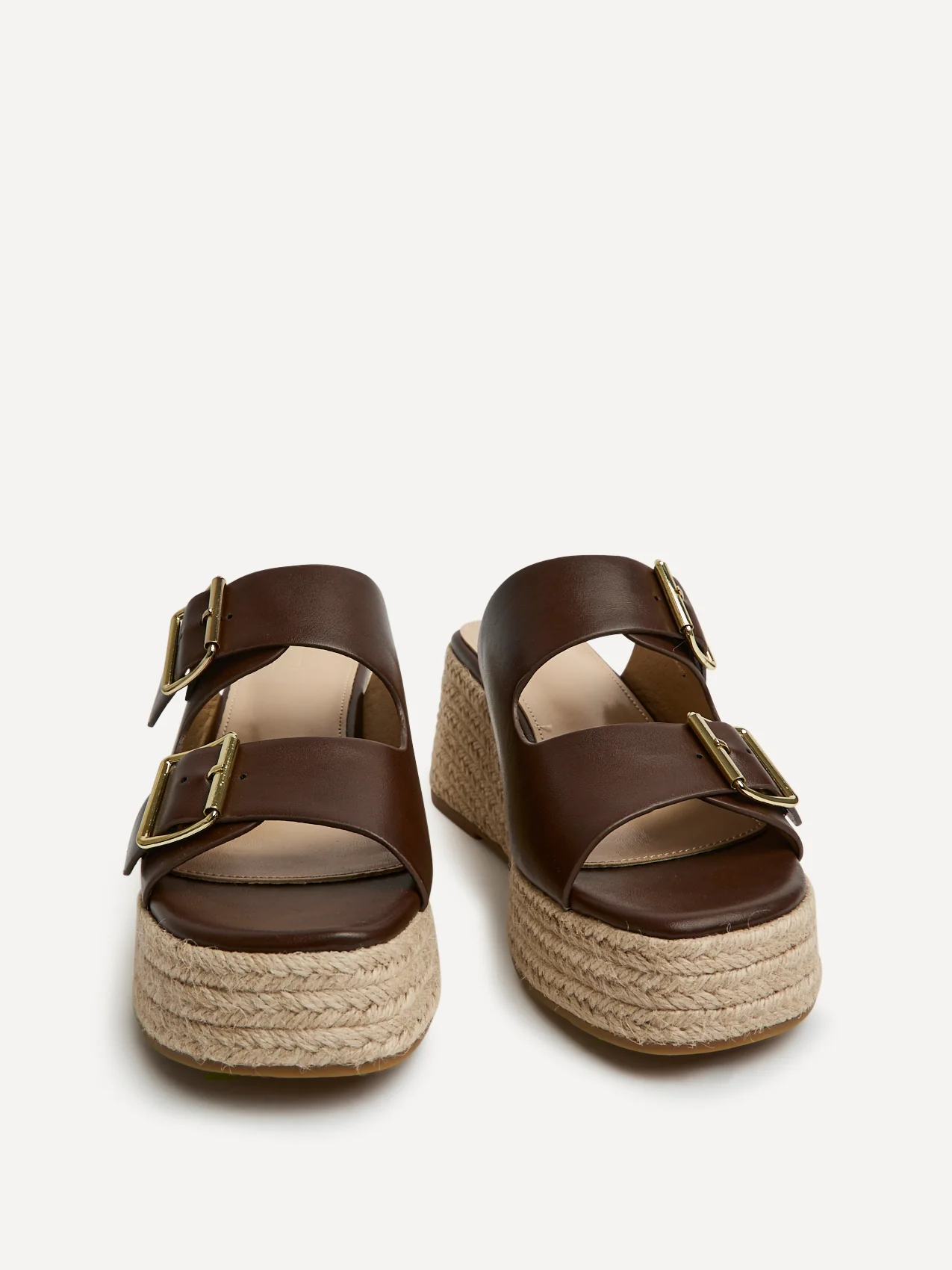 Impact Brown Espadrille Wedge Mules - Image 3