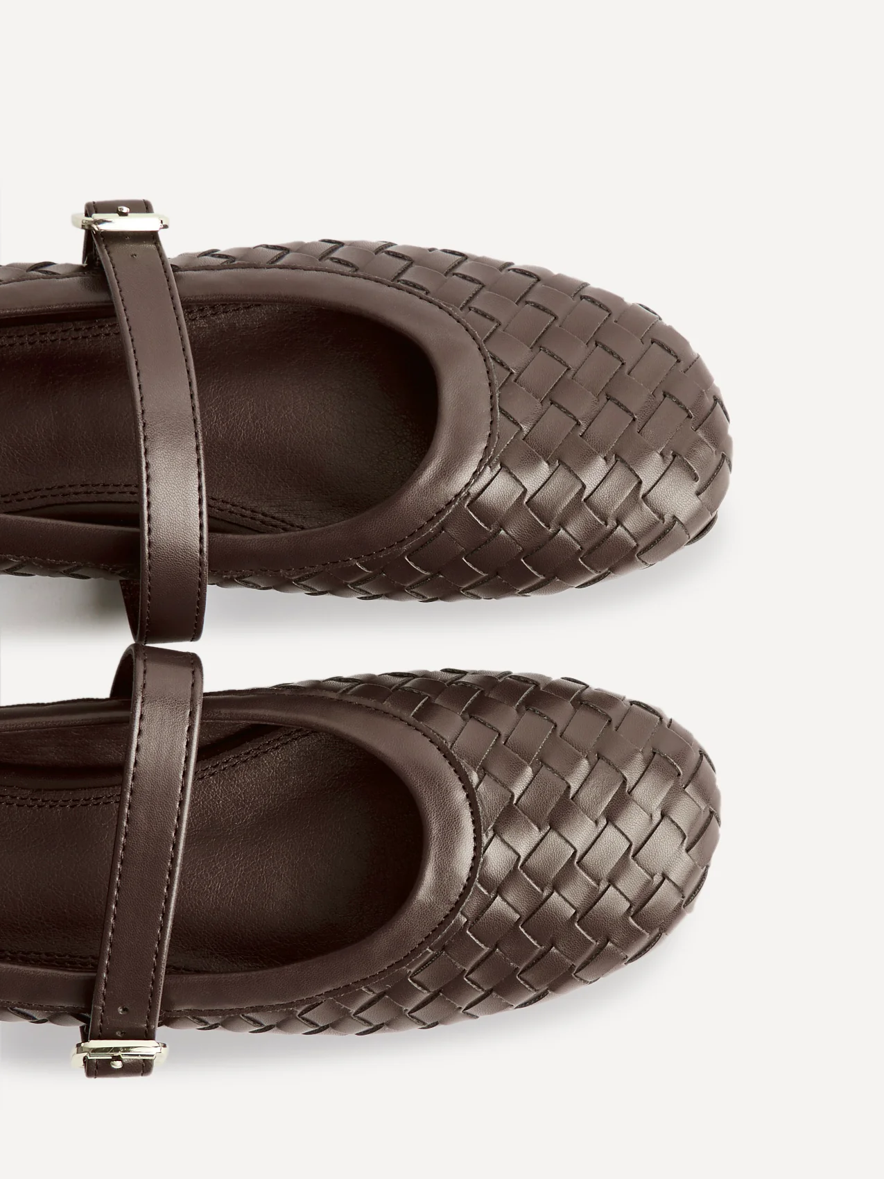 Index Brown Handwoven Mary Jane Pumps - Image 5
