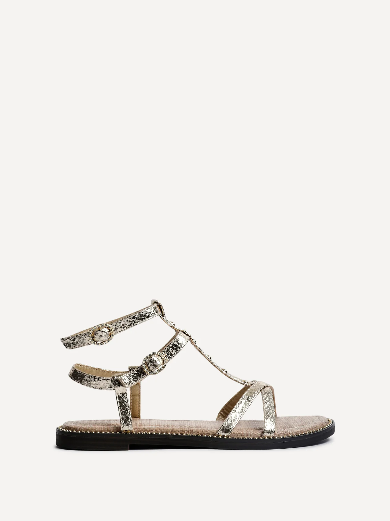 Indiana Gold Studded Gladiator Sandals - Image 2