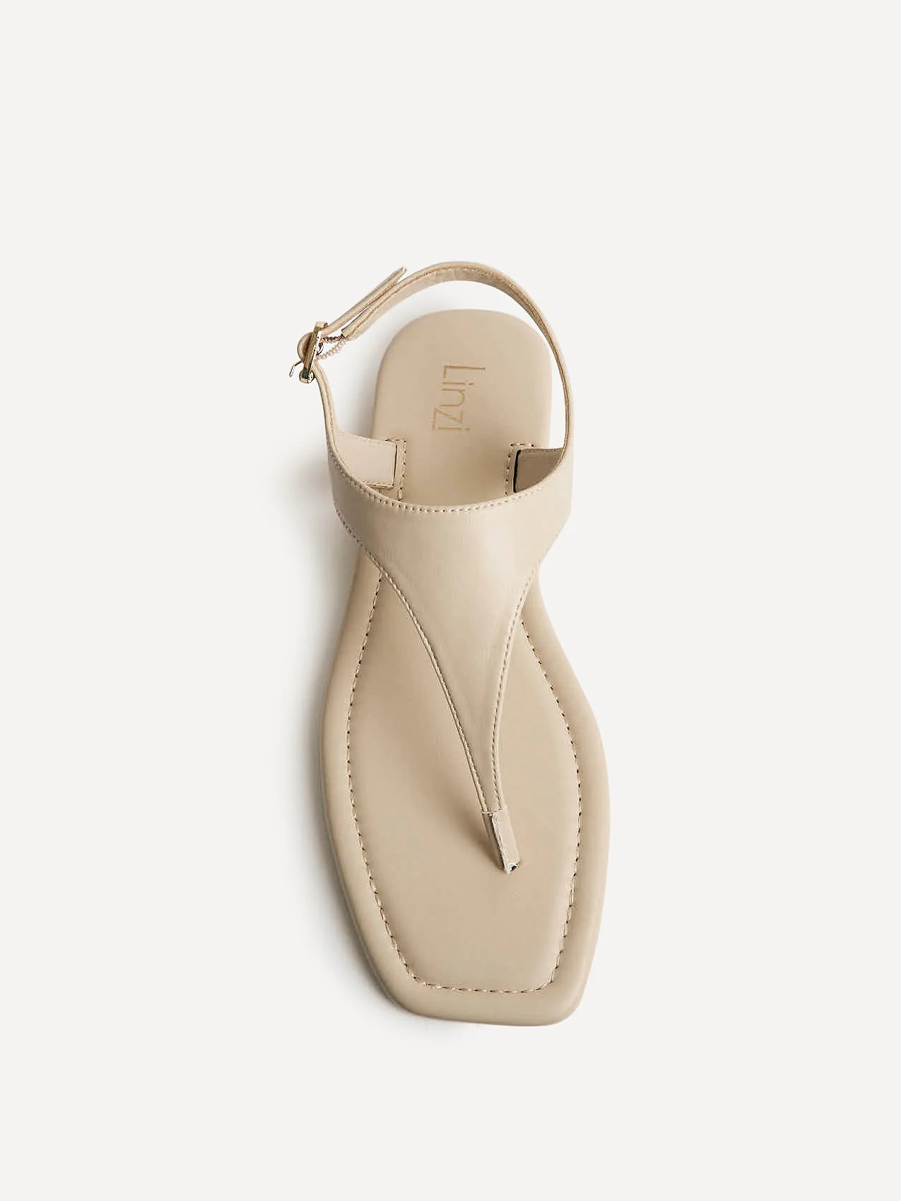Intent Nude Faux Leather Flat Sandals - Image 4