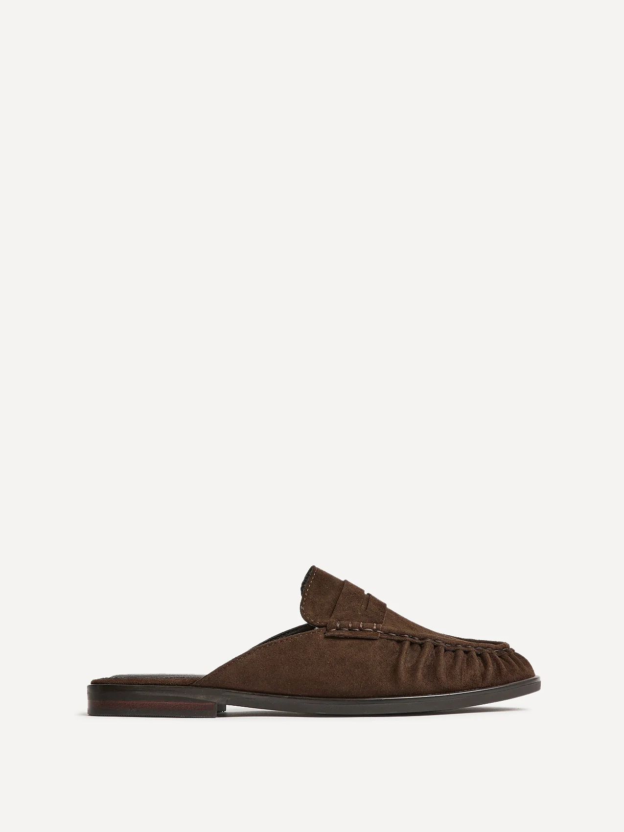 Intro Brown Suede Leather Slip On Mules - Image 2