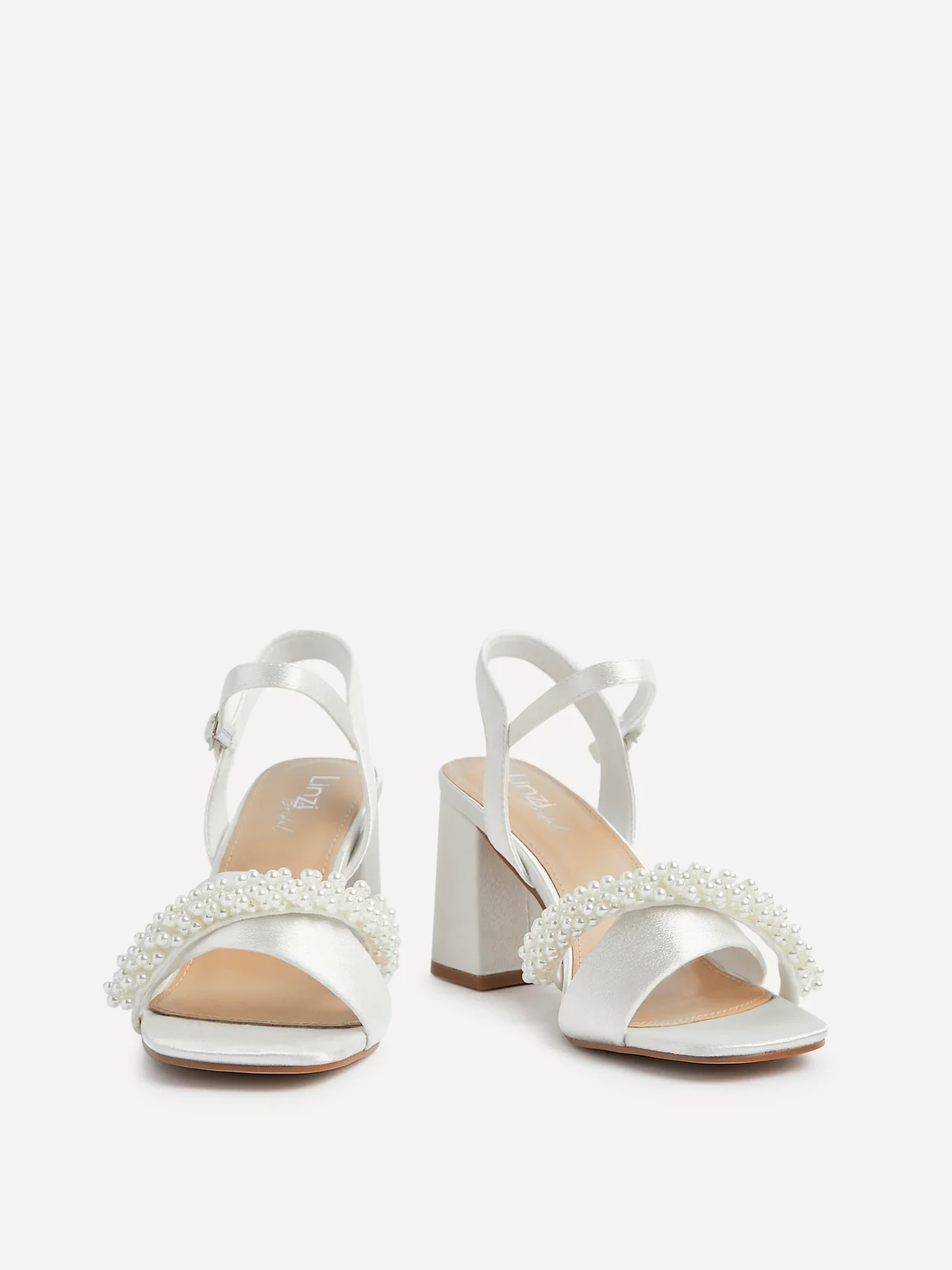 Iris Bridal Satin Pearl Embellished Heels - Image 3
