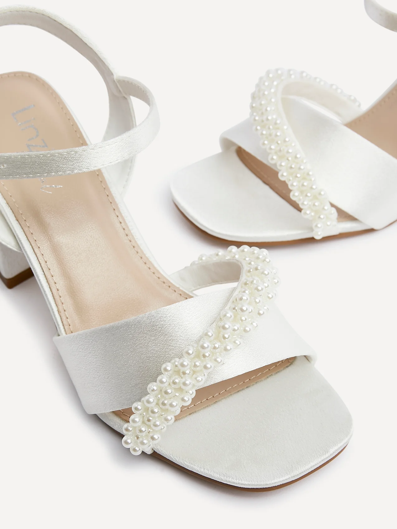 Iris Bridal Satin Pearl Embellished Heels - Image 4