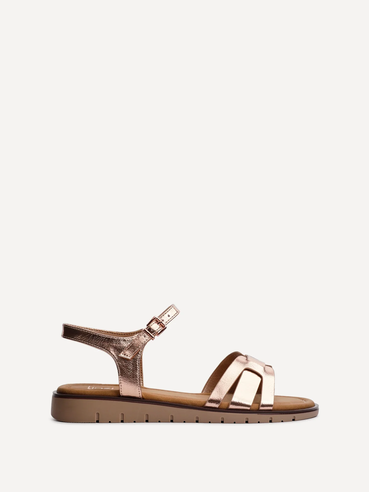 Isabel Rose Gold Faux Leather Sandals - Image 2