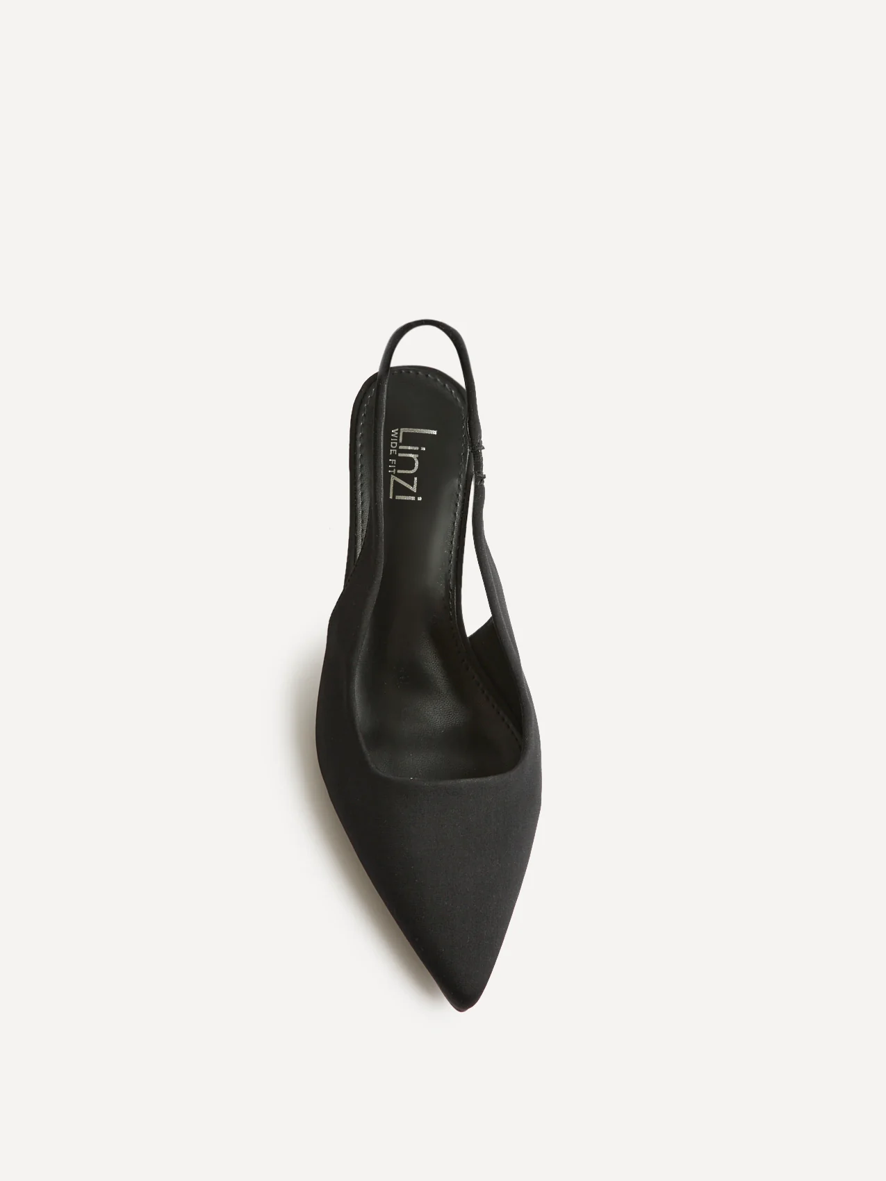 Izzie Wide Fit Black Lycra Court Heels - Image 4