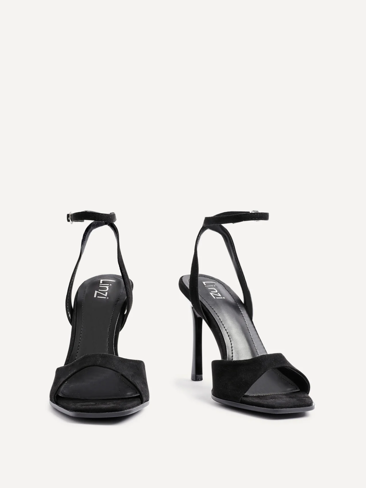 Jazz Black Faux Suede Stiletto High Heels - Image 5