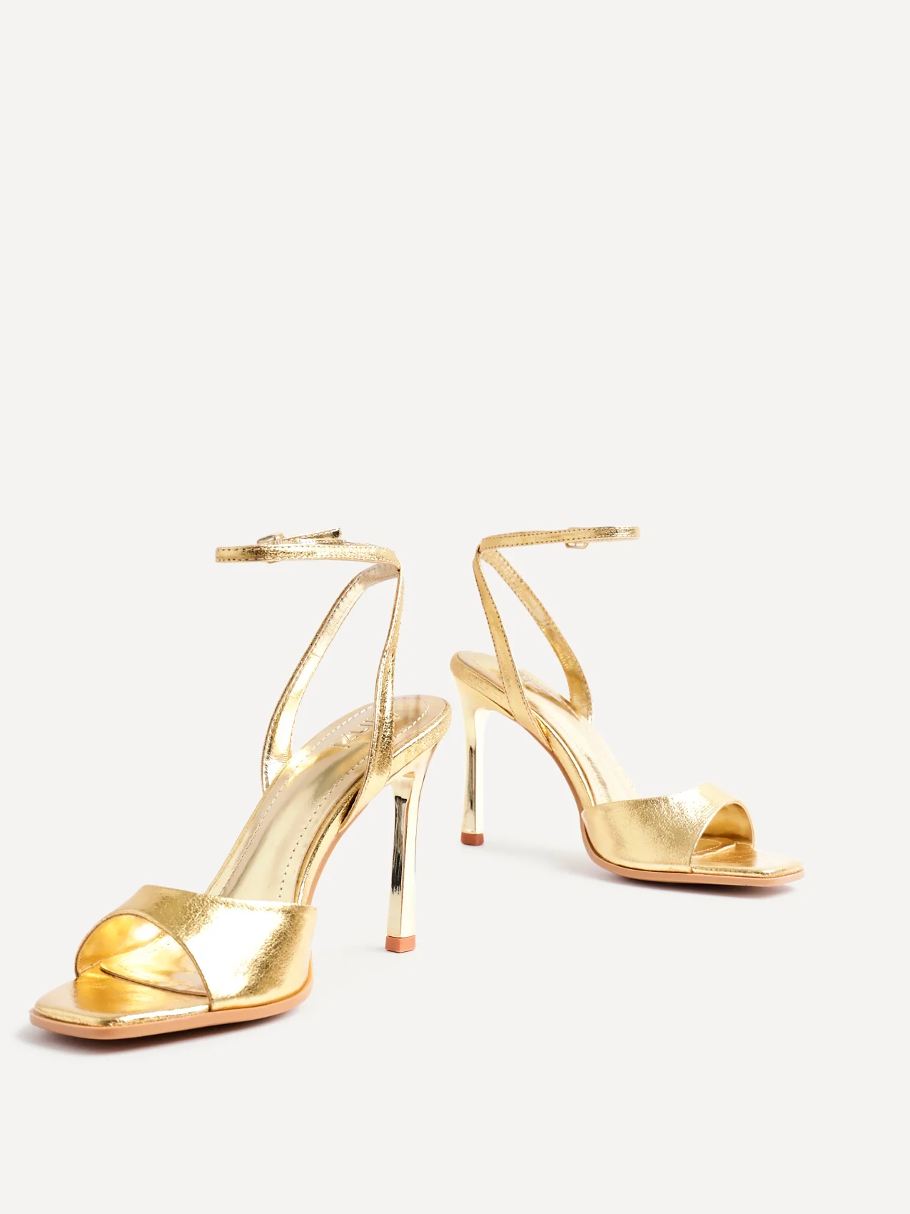 Jazz Gold Faux Leather Stiletto High Heels - Image 4