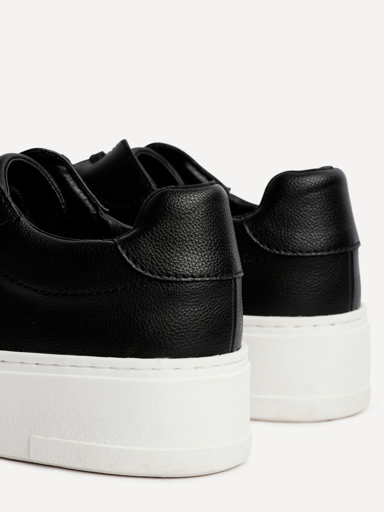 Jersey Black Faux Leather Trainers - Image 5