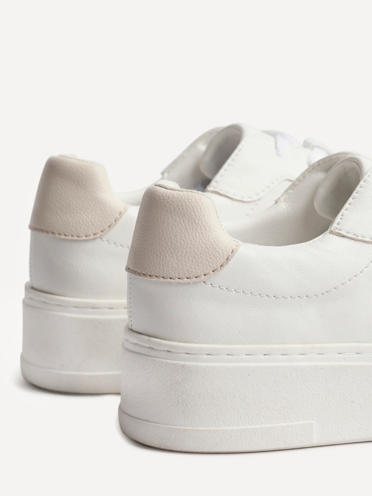 Jersey White Faux Leather Trainers - Image 4