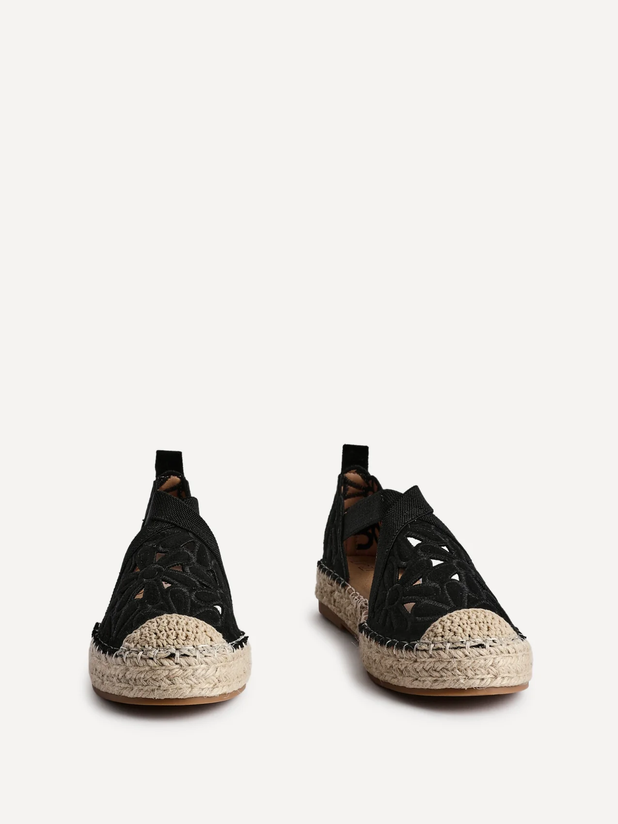 Jillian Black Faux Suede Espadrille Sandals - Image 3