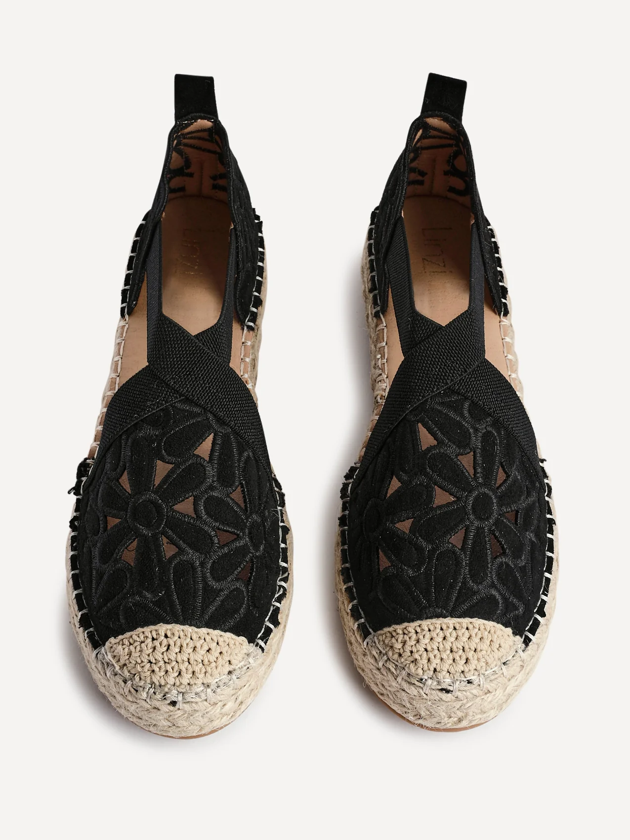 Jillian Black Faux Suede Espadrille Sandals - Image 5