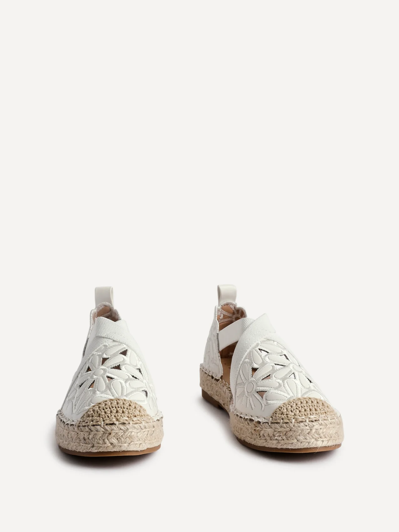 Jillian White Faux Leather Espadrille Sandals - Image 3