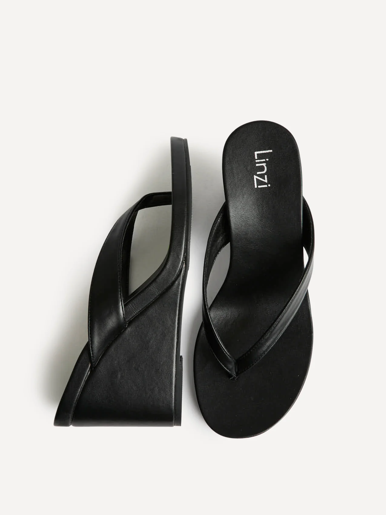 Joia Black Wedge Mules - Image 5